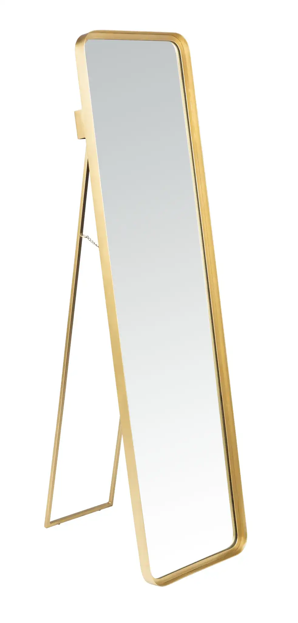 Lerna Mirror in Brushed Brass, detail view