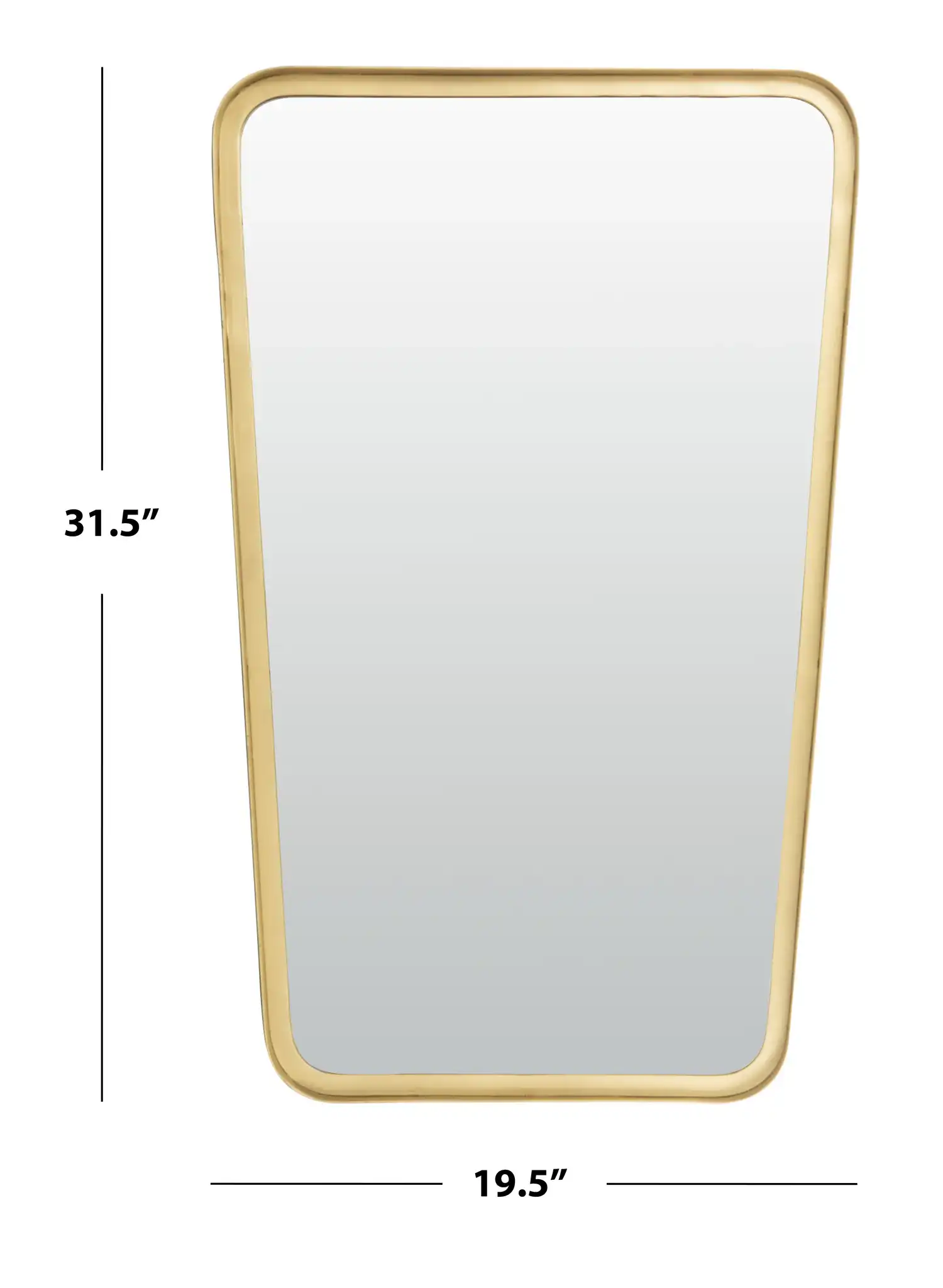 Alta Mirror in Brushed Brass, detail view