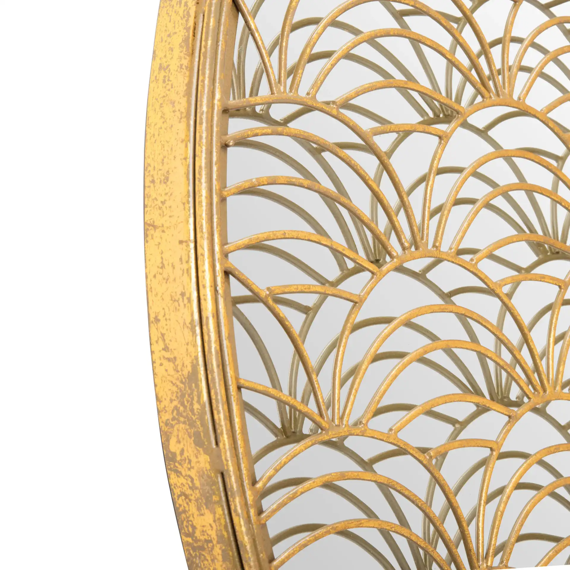 Chanti Mirror in Gold Foil in a styled room