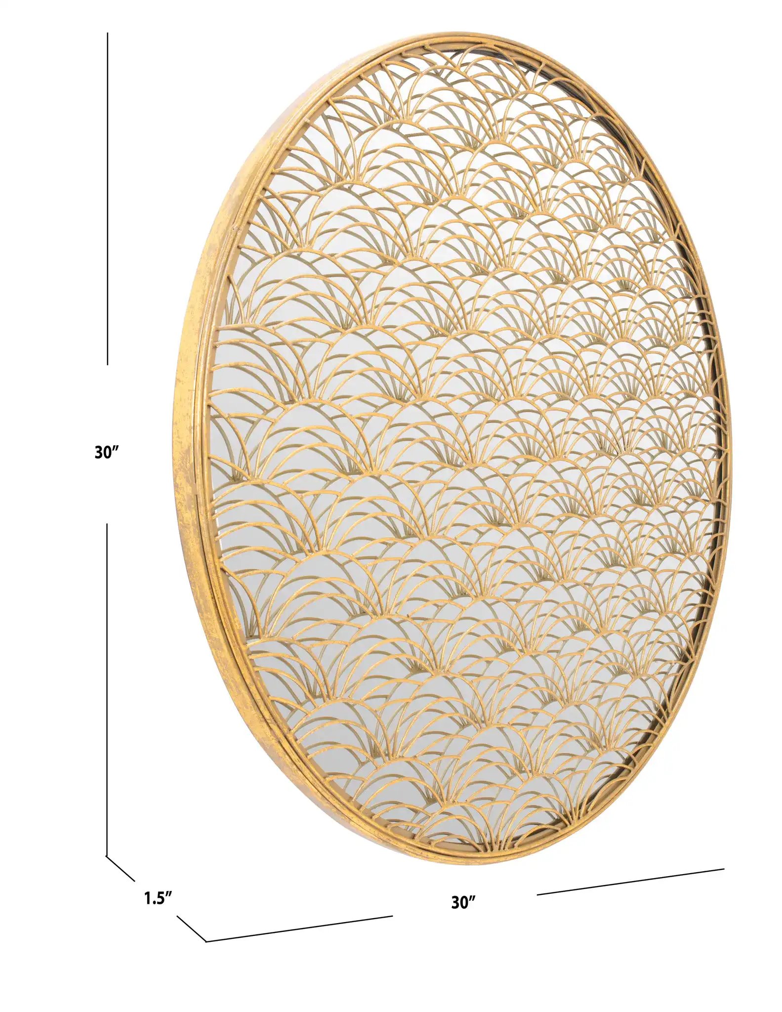Chanti Mirror in Gold Foil, detail view