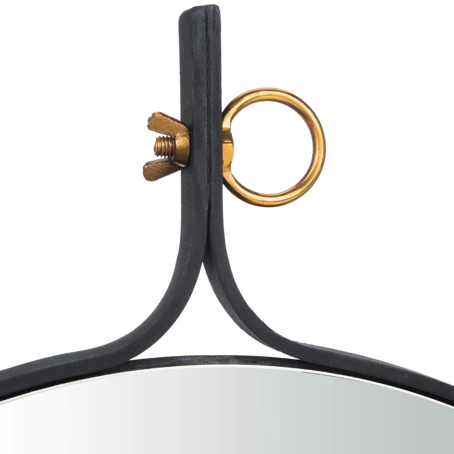 Chandlen Mirror in Matte Black in a styled room