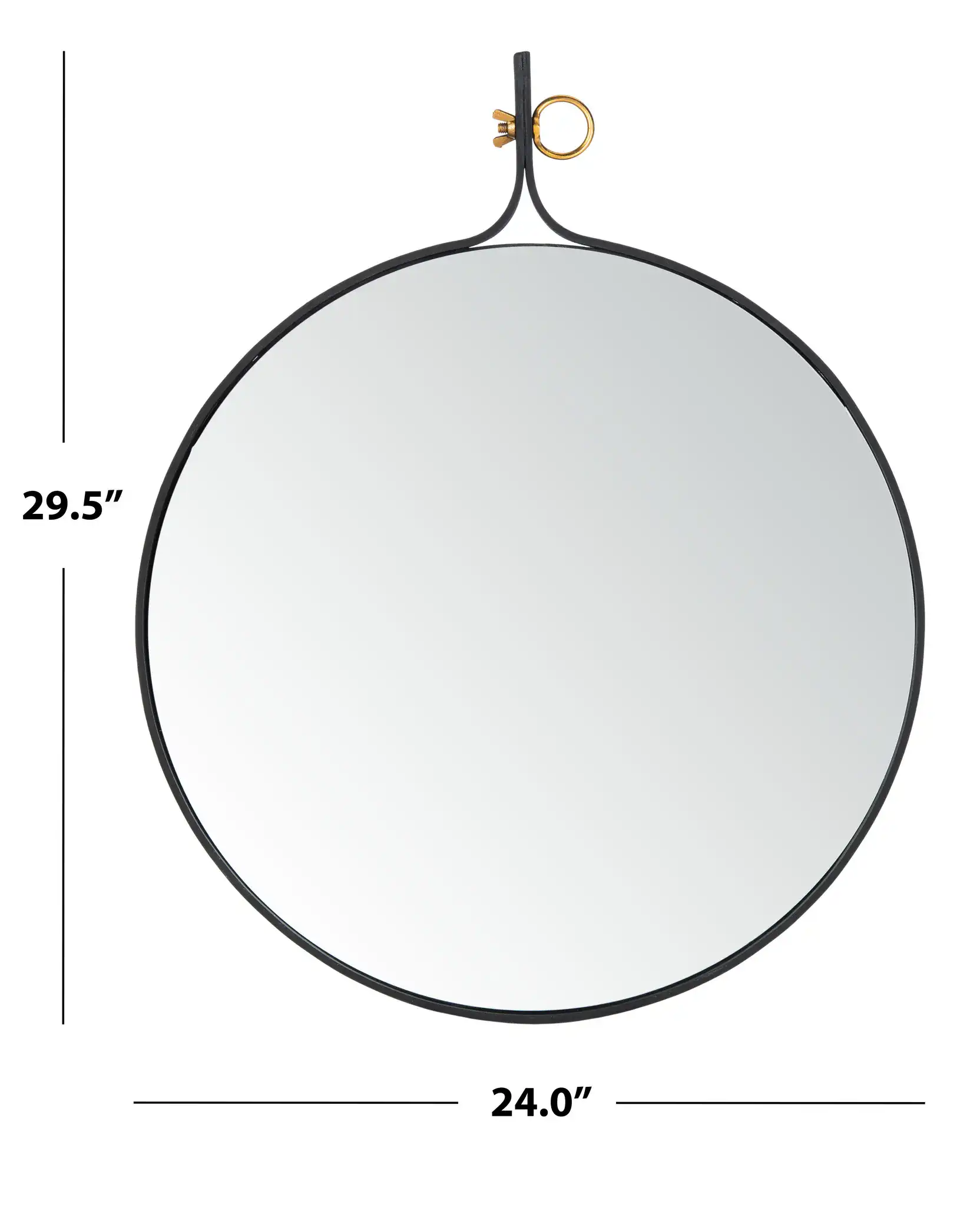 Chandlen Mirror in Matte Black, detail view