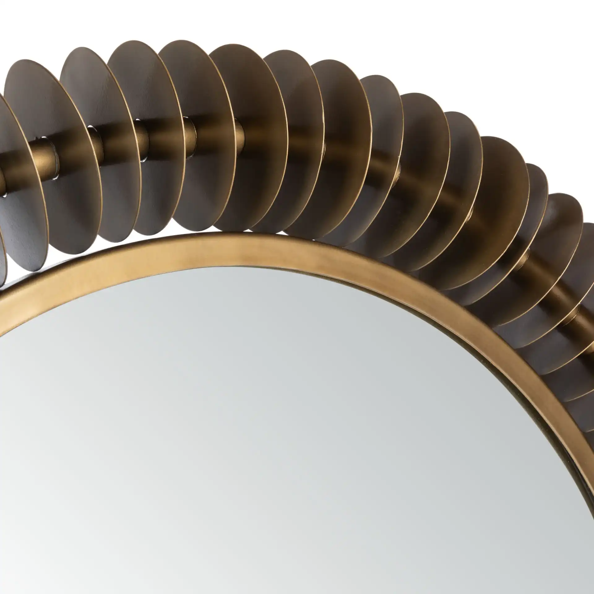 Storm Mirror in Brass Antique in a styled room