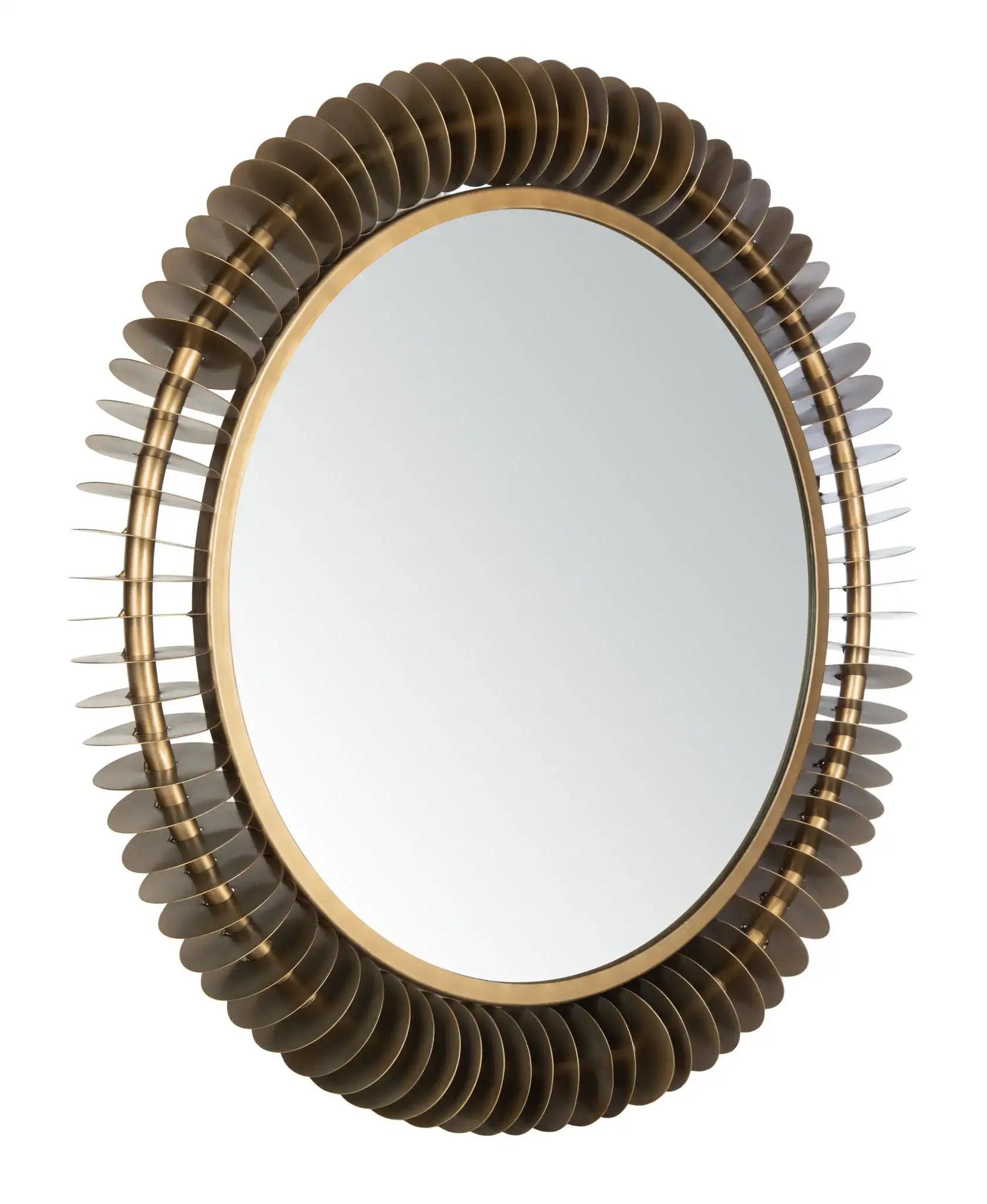 Storm Mirror in Brass Antique, detail view