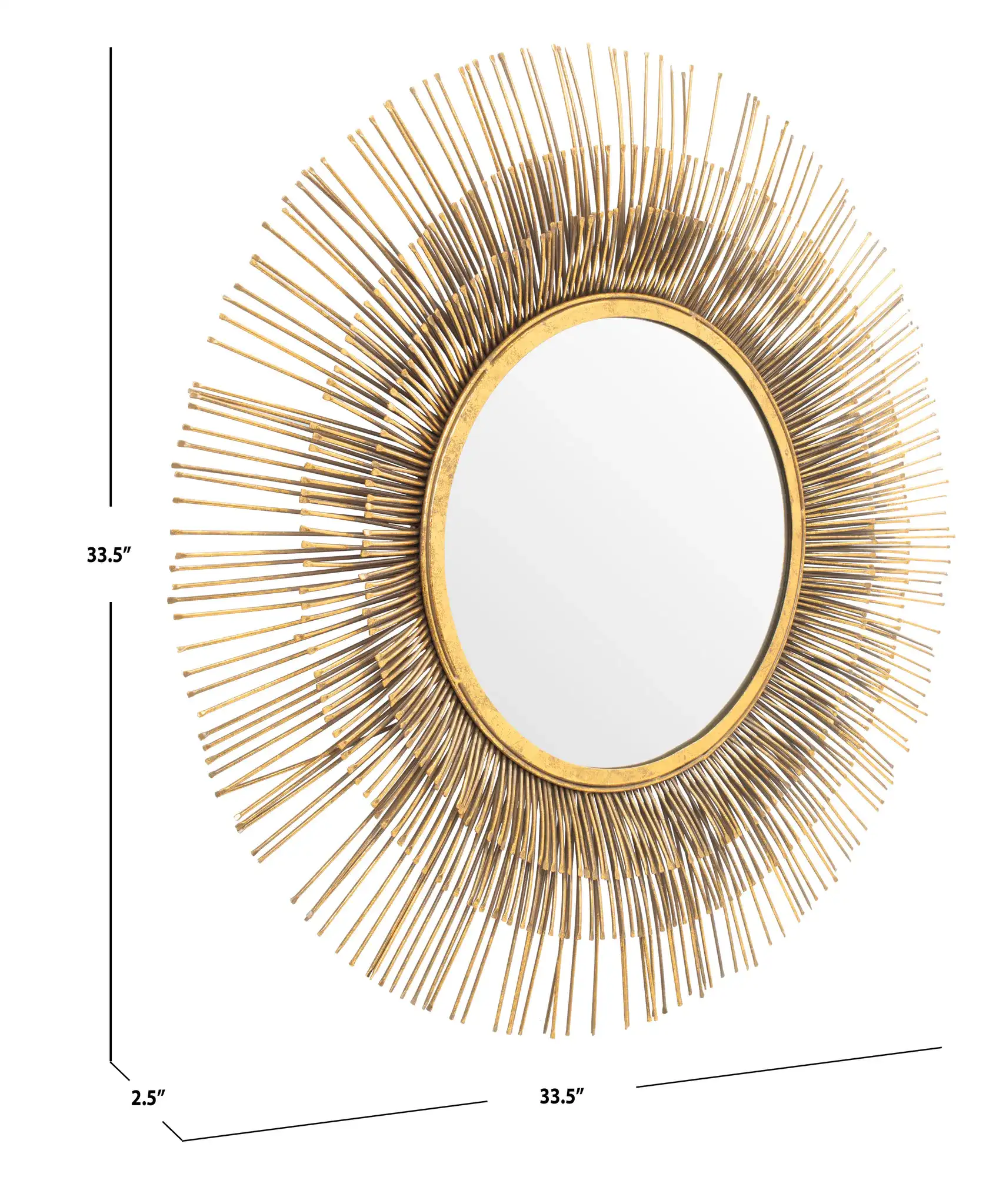 Weslon Mirror in Gold, detail view