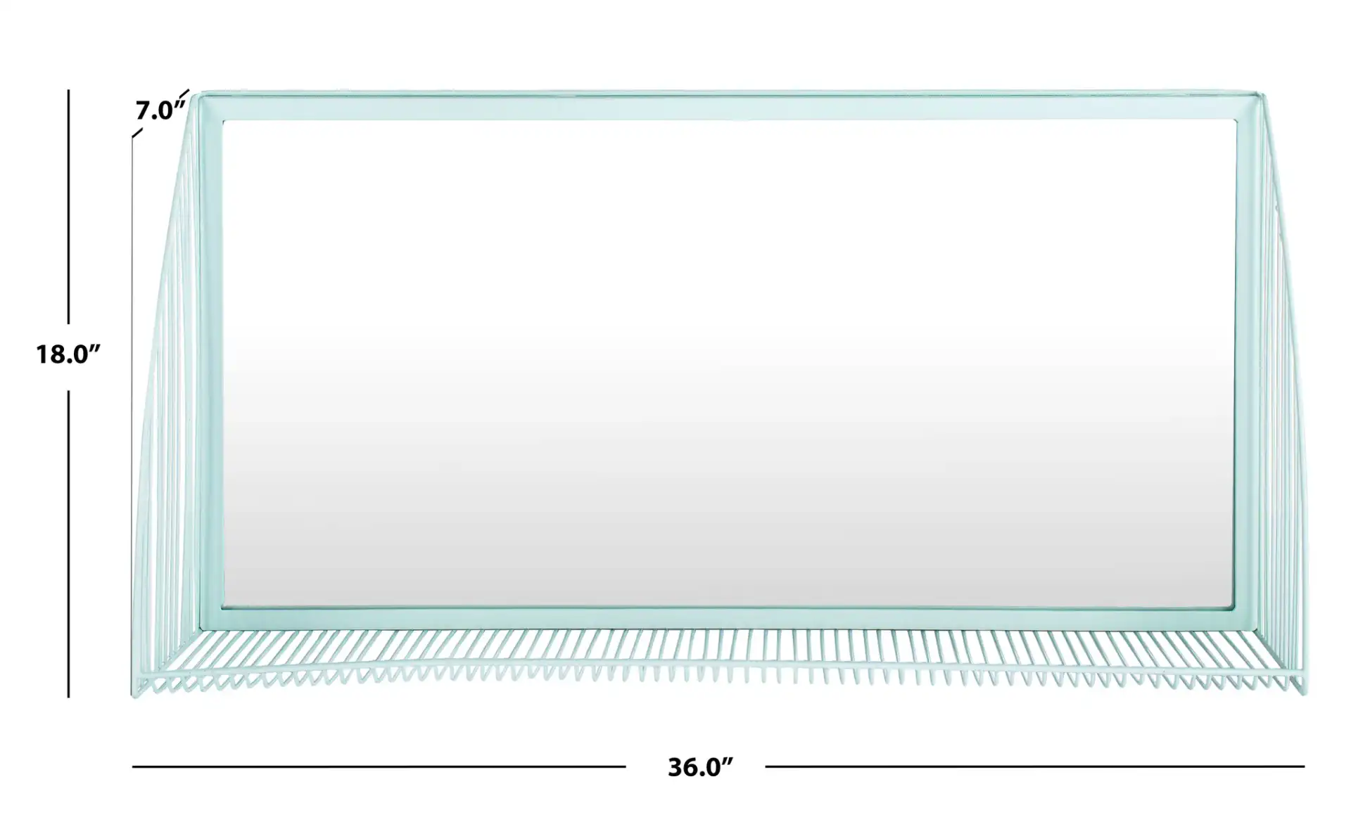 Henly Mirror in Teal, detail view