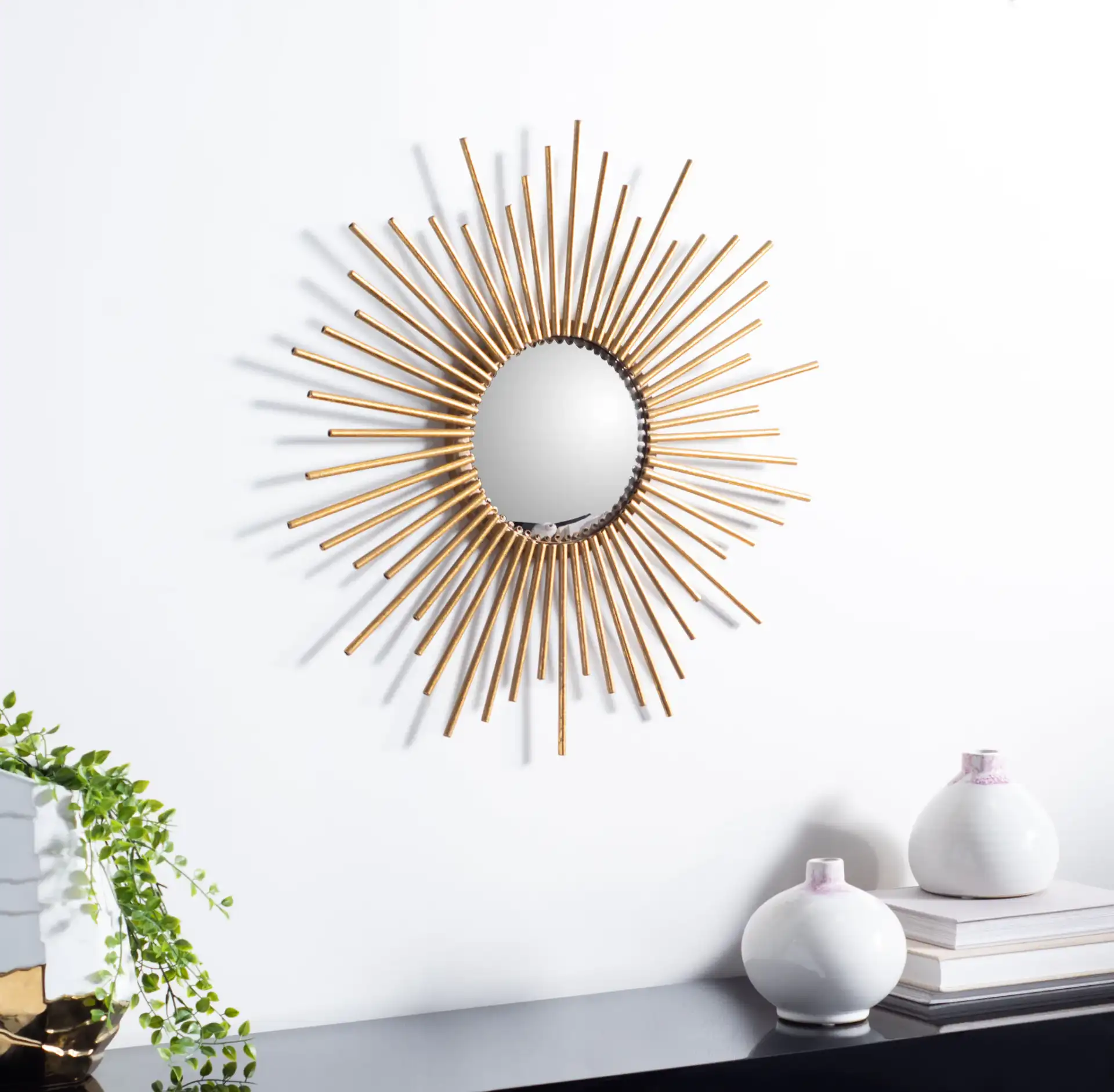 Rosaland Mirror in Gold Foil, detail view