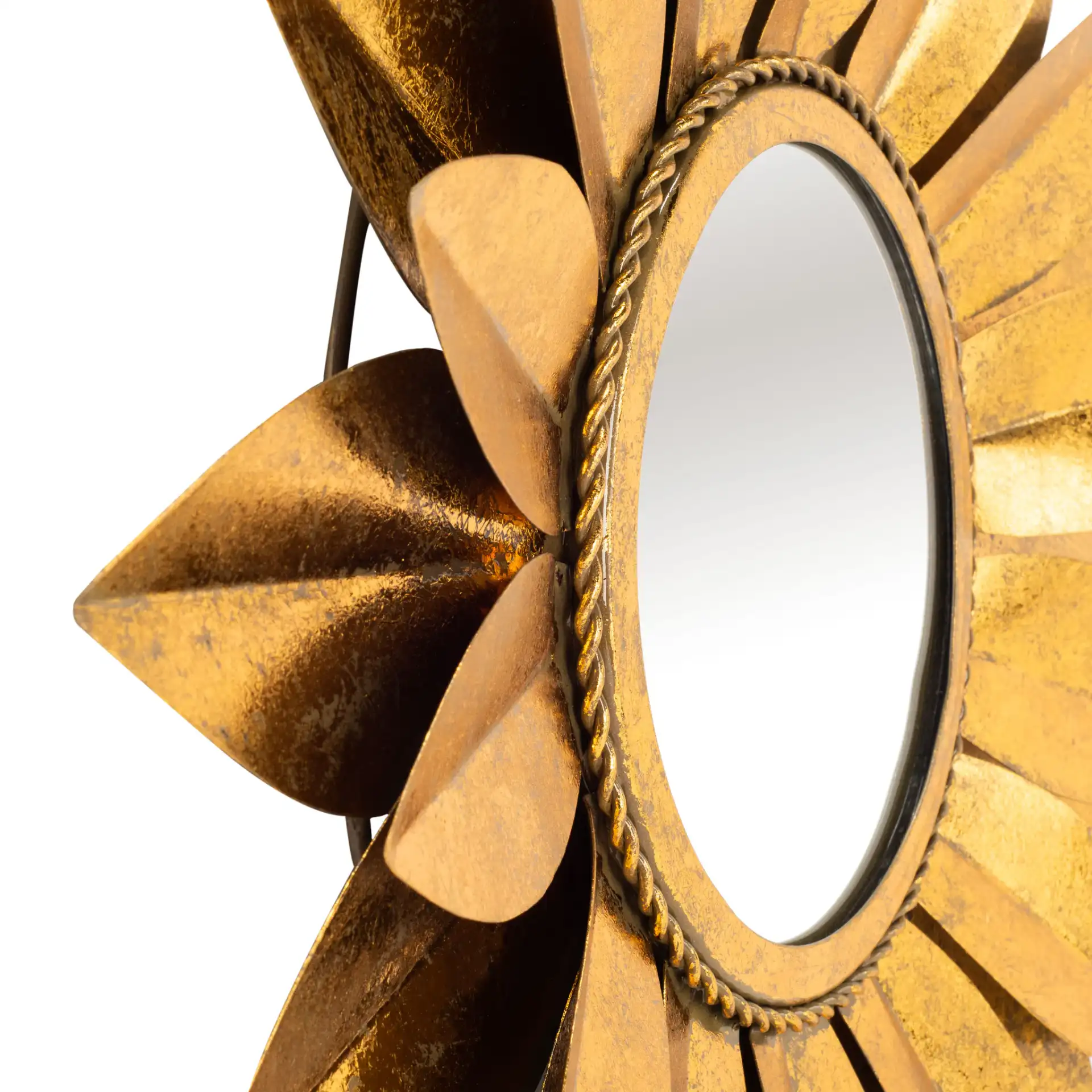 Larcen Mirror in Gold Foil in a styled room