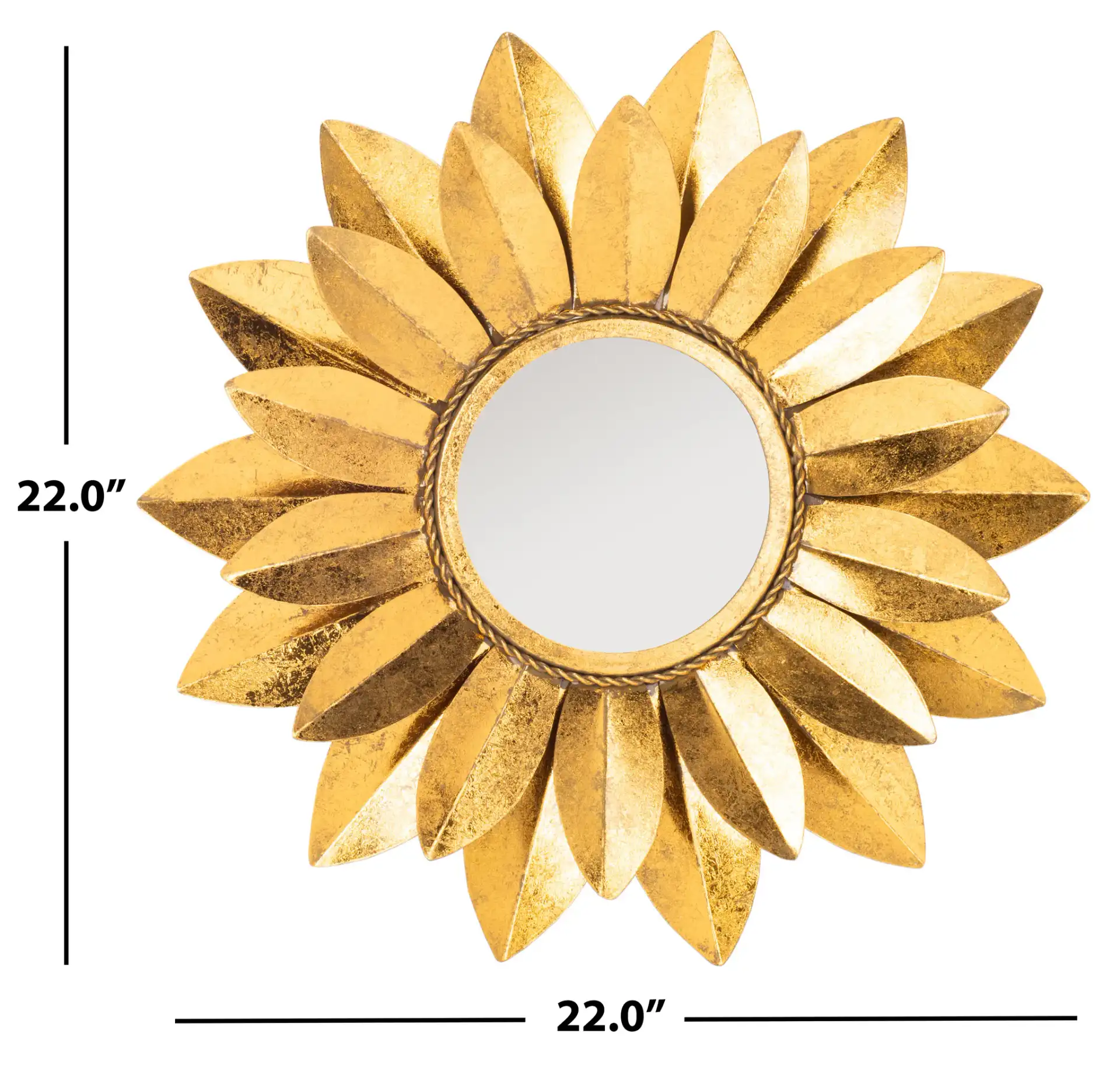 Larcen Mirror in Gold Foil, detail view