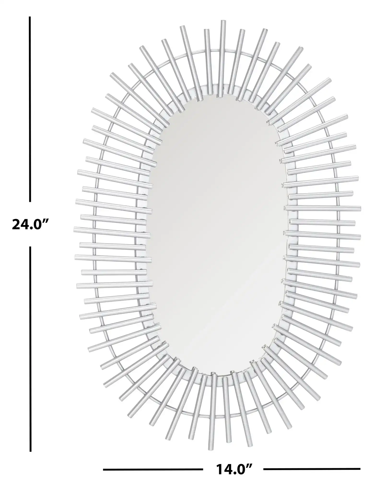 Valory Mirror in Silver, detail view