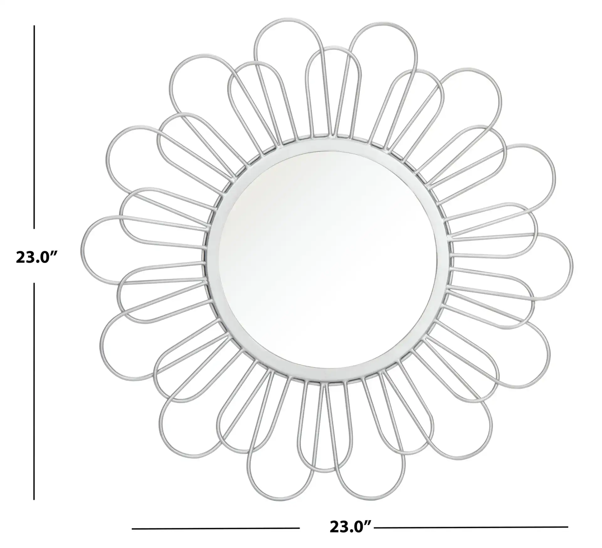 Lorence Mirror in Silver, detail view