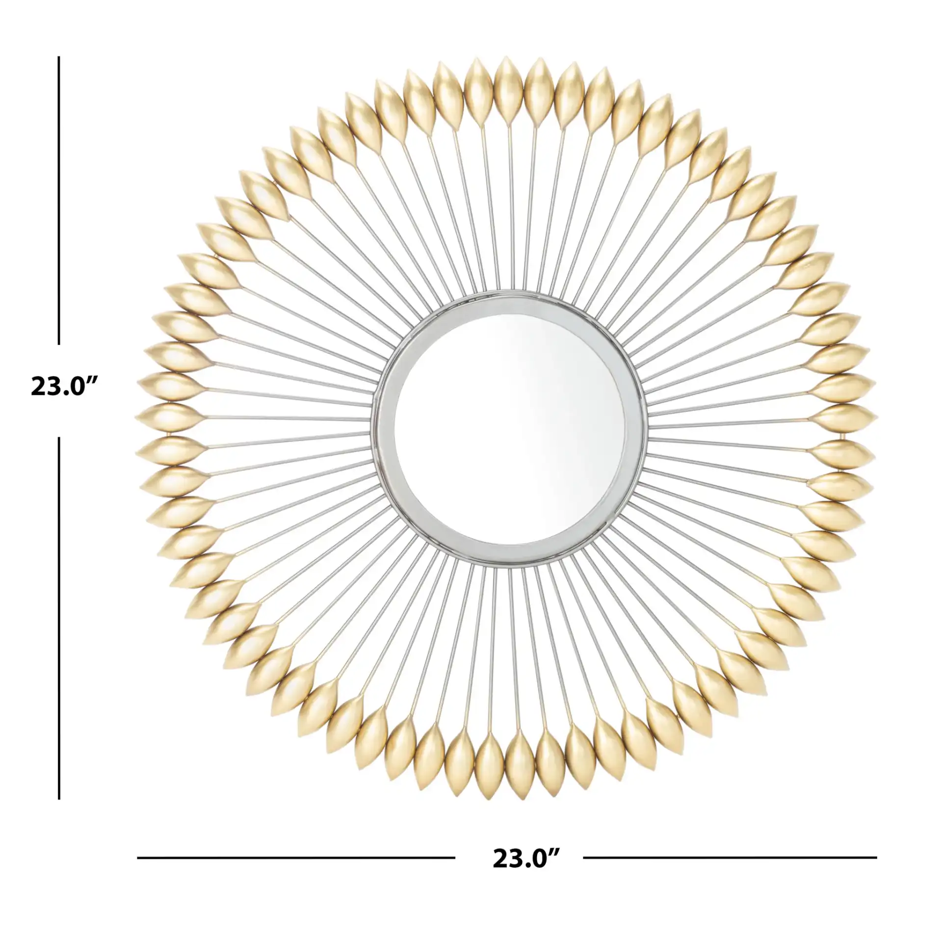 Rulan Mirror in Zinc / Gold, detail view