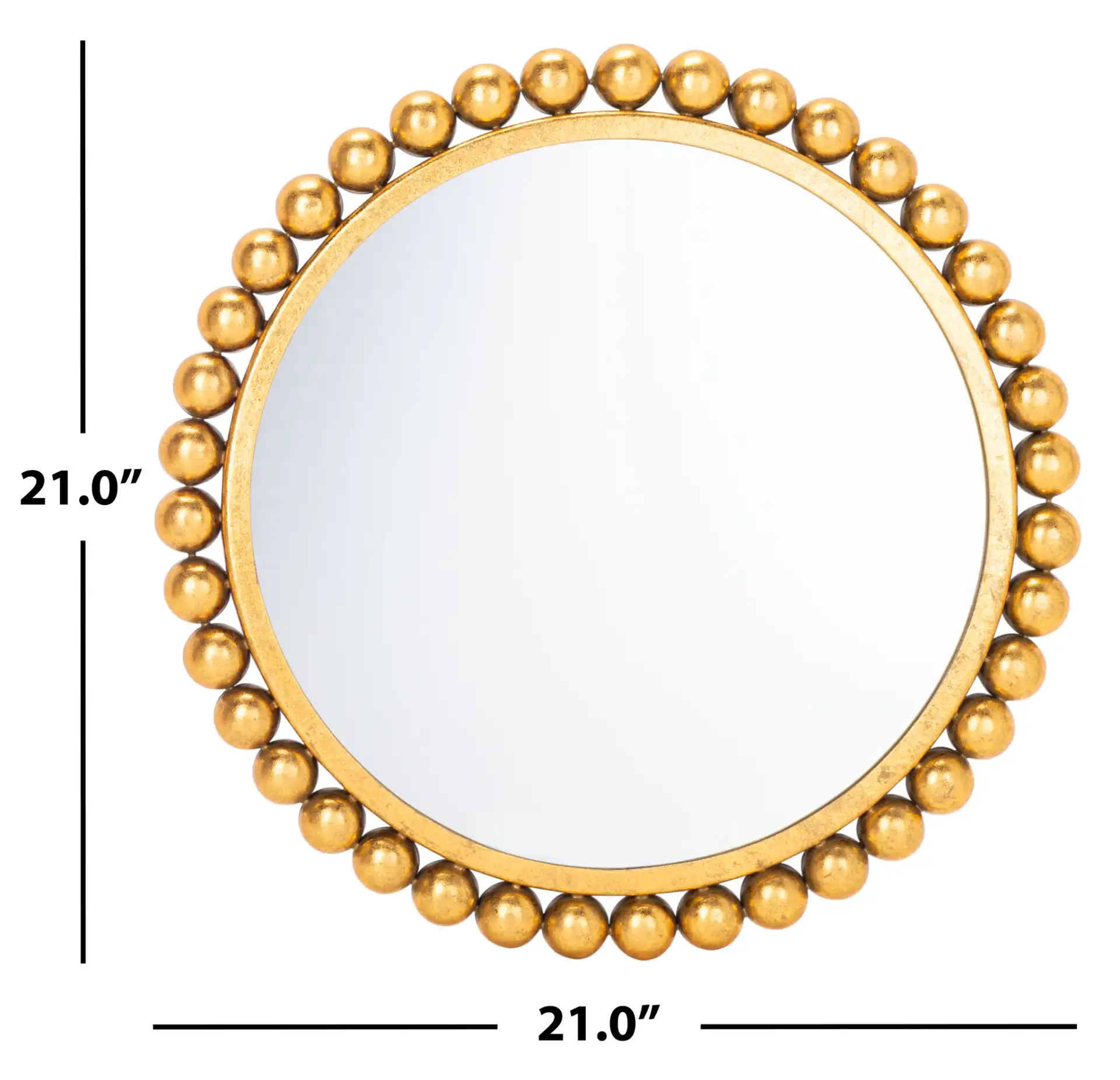 Genna Mirror in Gold Foil, detail view