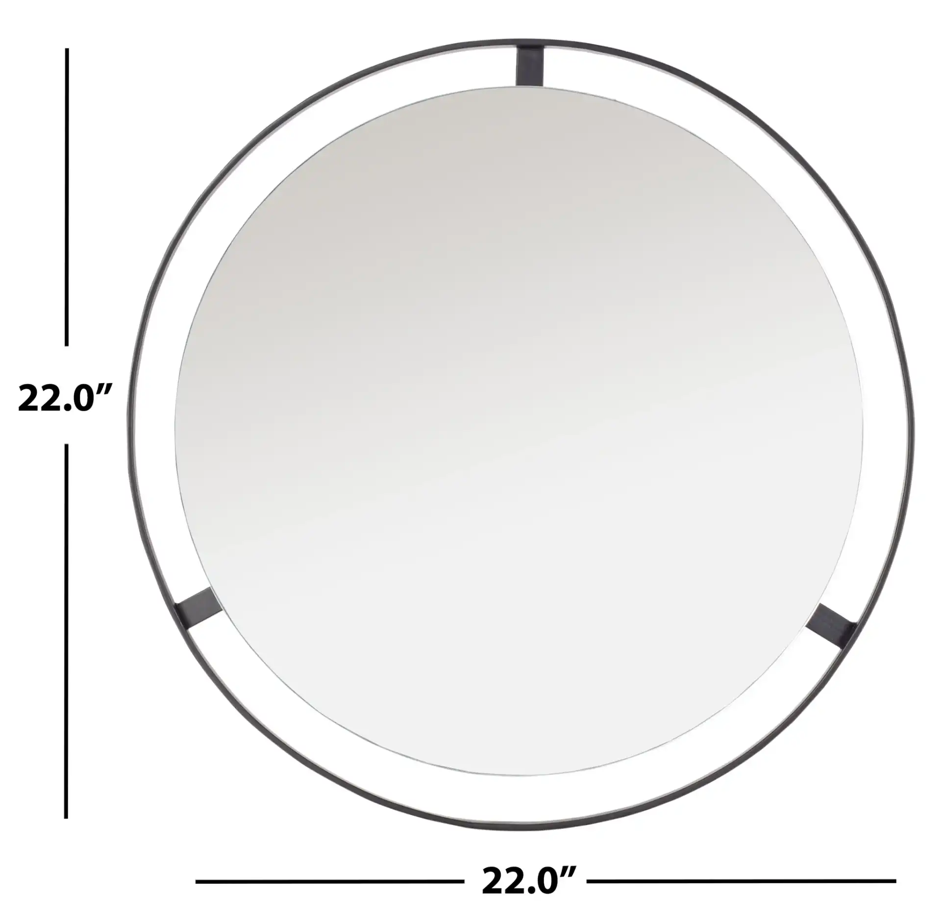 Radlin Mirror in Matte Black, detail view