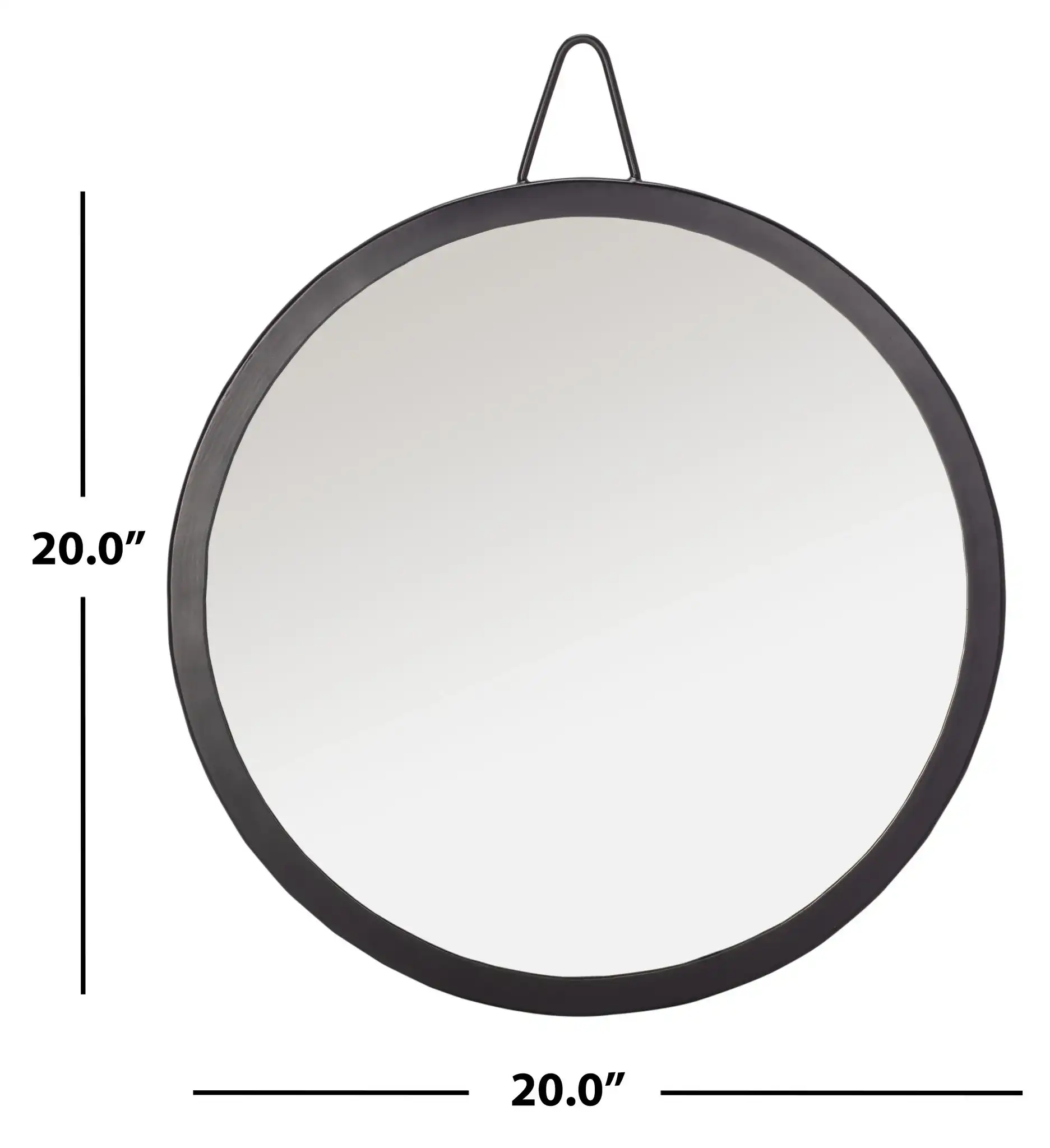 Darsey Mirror in Matte Black, detail view