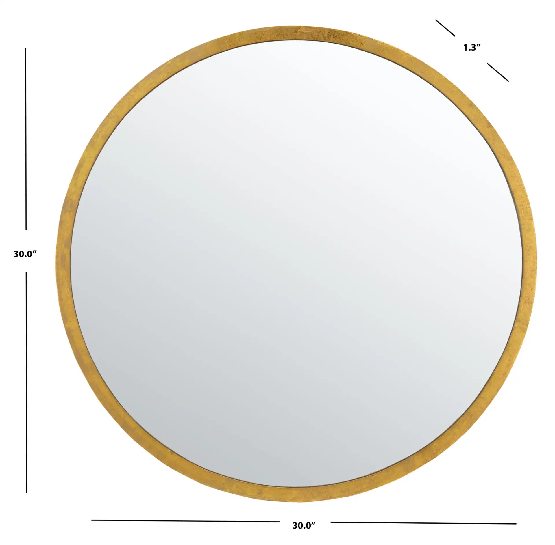 Adric 30-Inch Mirror in Gold Foil, detail view