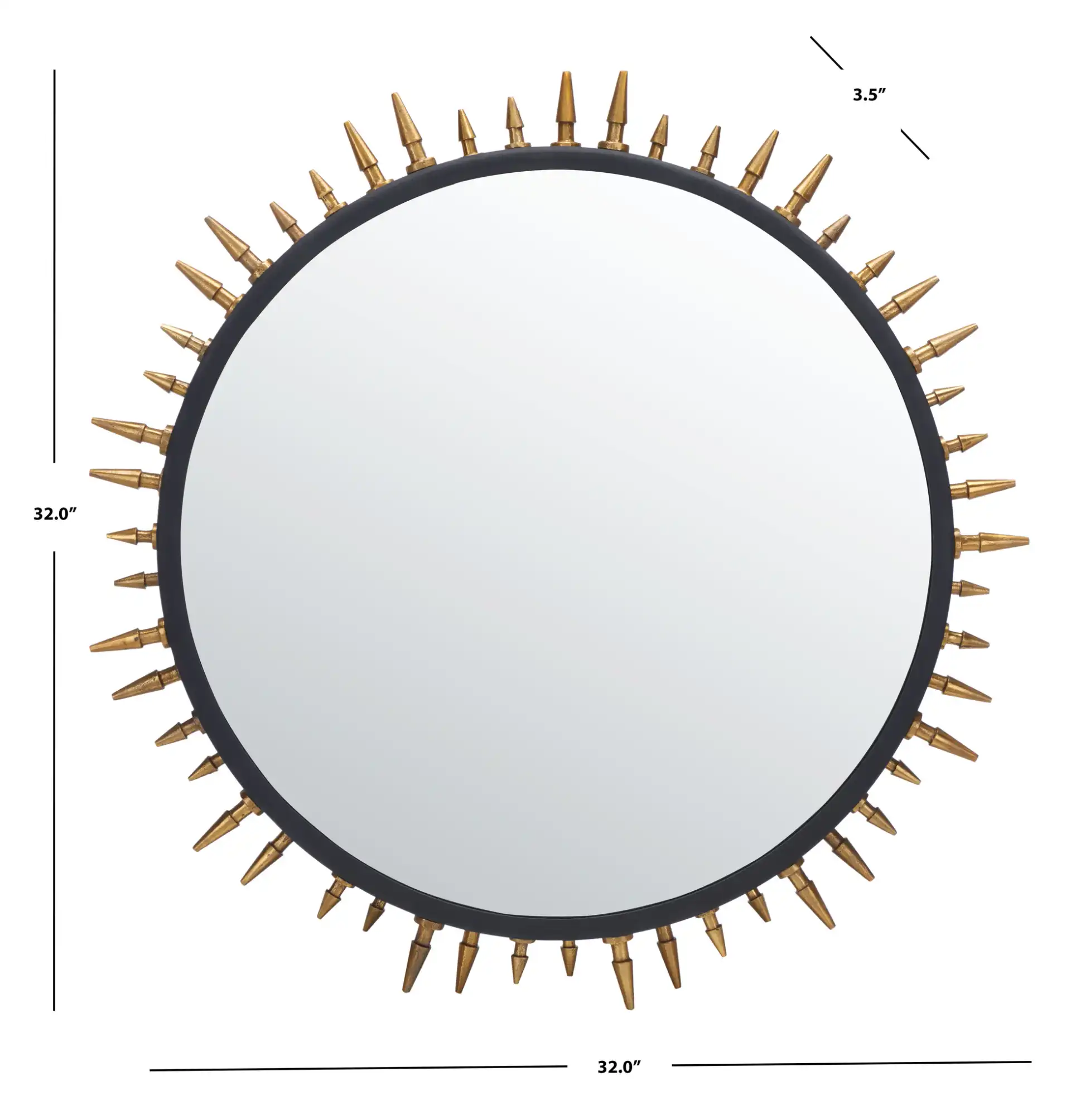 Ceinth 32-Inch Mirror in Black / Gold, detail view