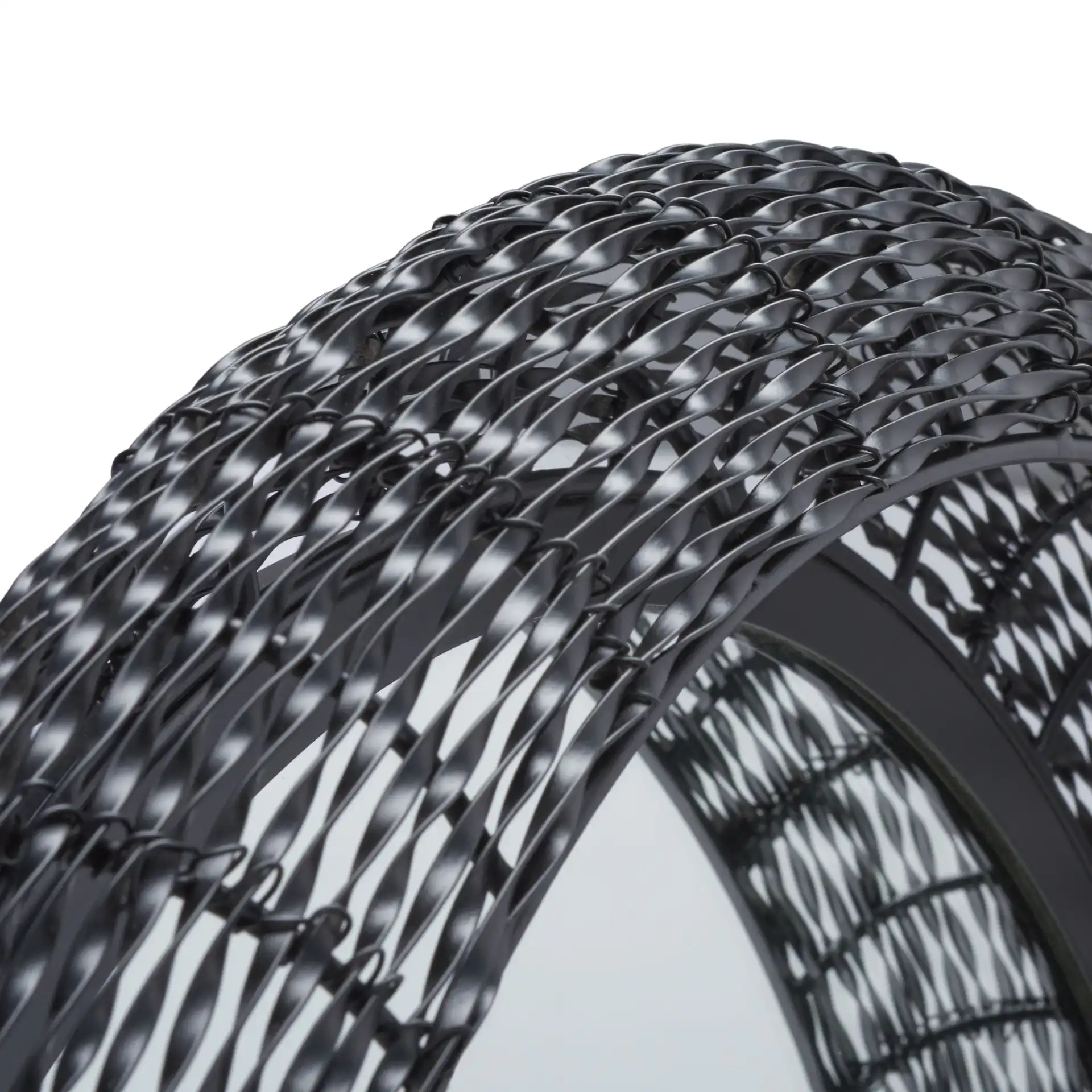 Iona Mirror in Black Matte in a styled room