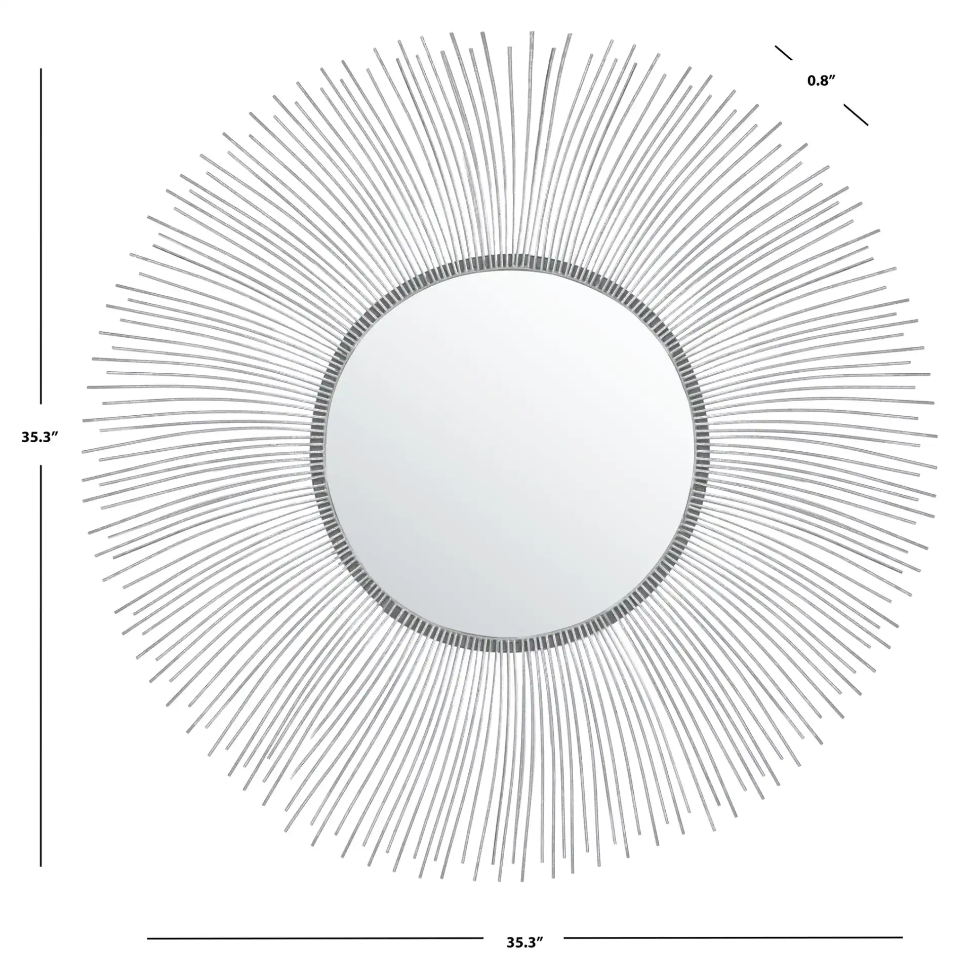 Jaslene 35.25" Mirror in Silver Foil, detail view
