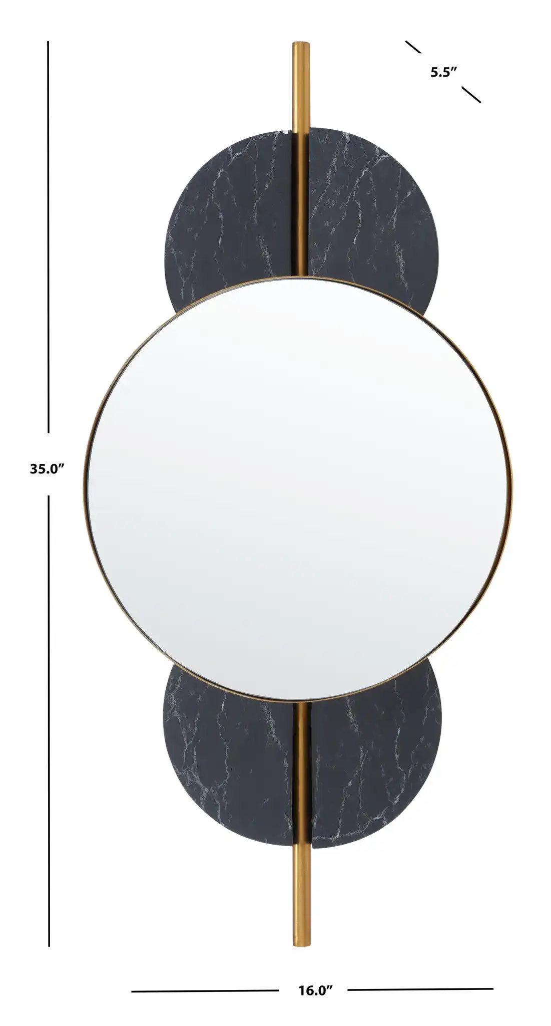 Lavelle 16-Inch Mirror in Gold, detail view