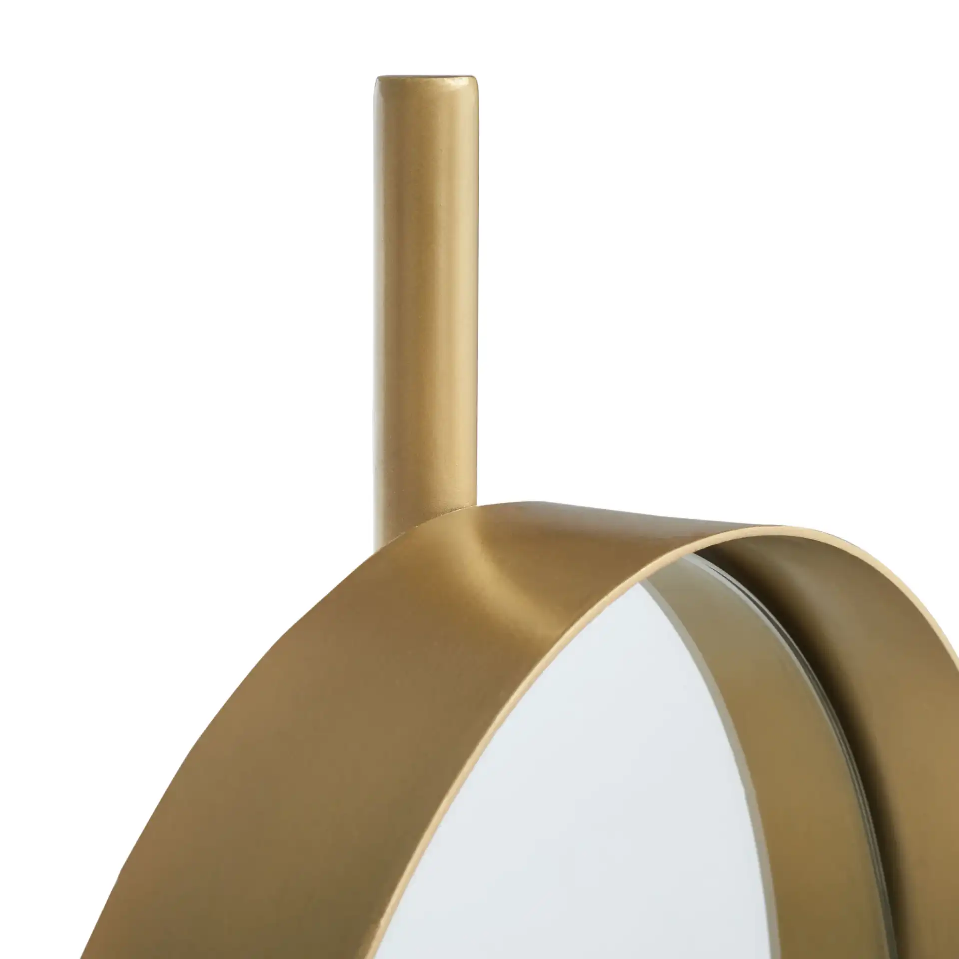 Nicoli 12-Inch Mirror in Brushed Brass in a styled room