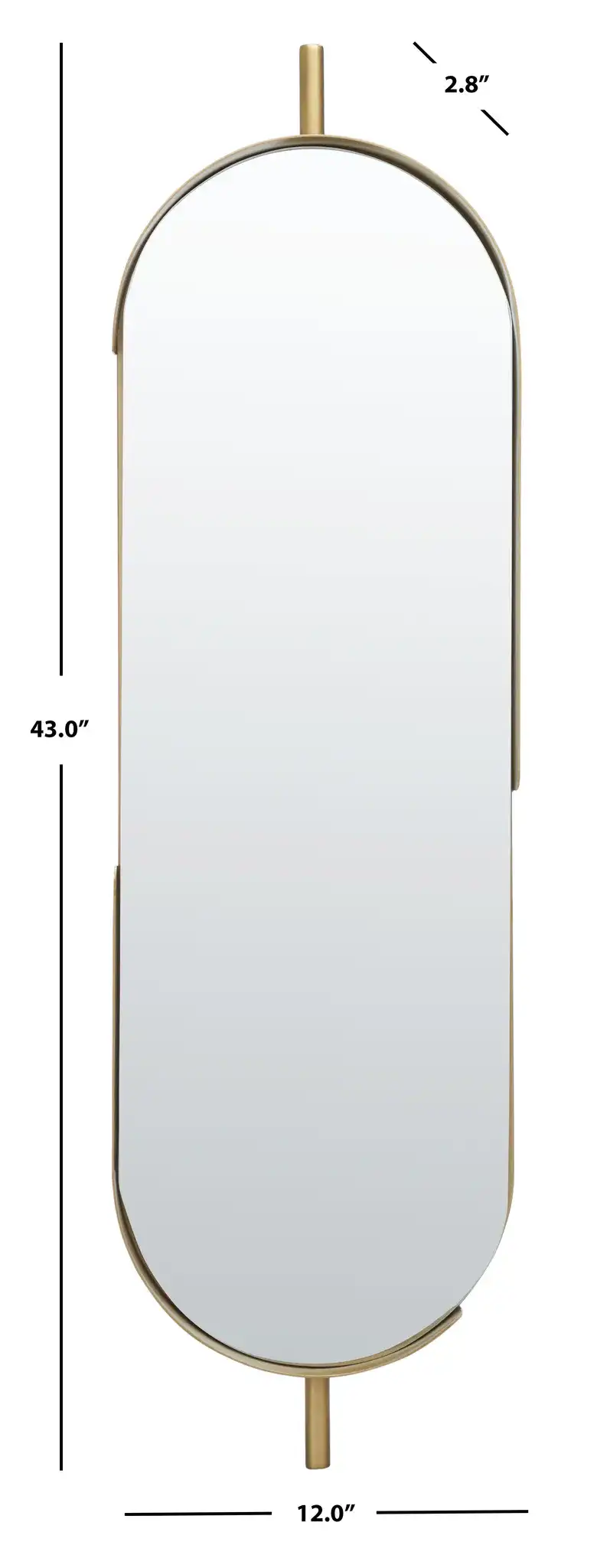 Nicoli 12-Inch Mirror in Brushed Brass, detail view
