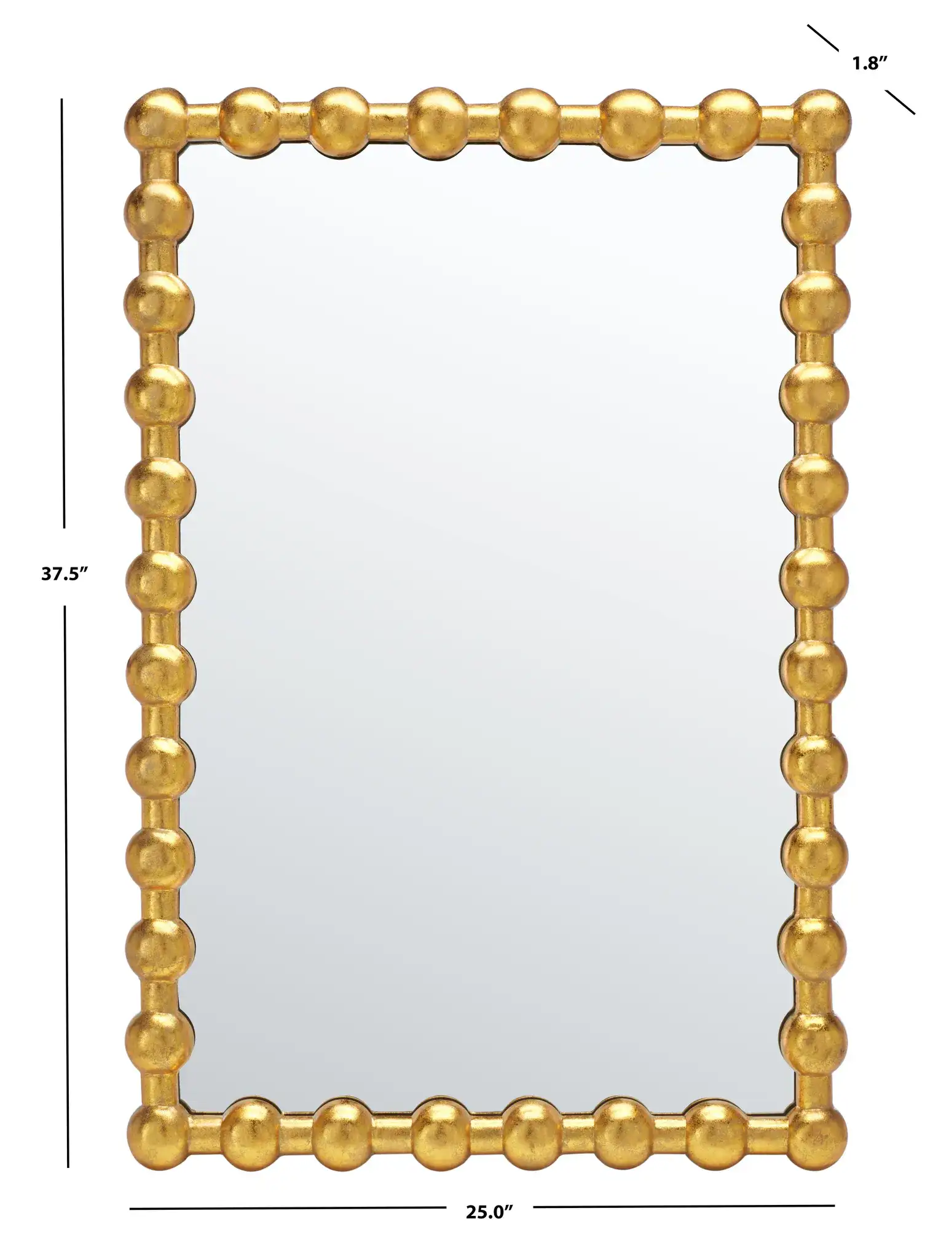 Rynne 25-Inch Mirror in Gold Foil, detail view