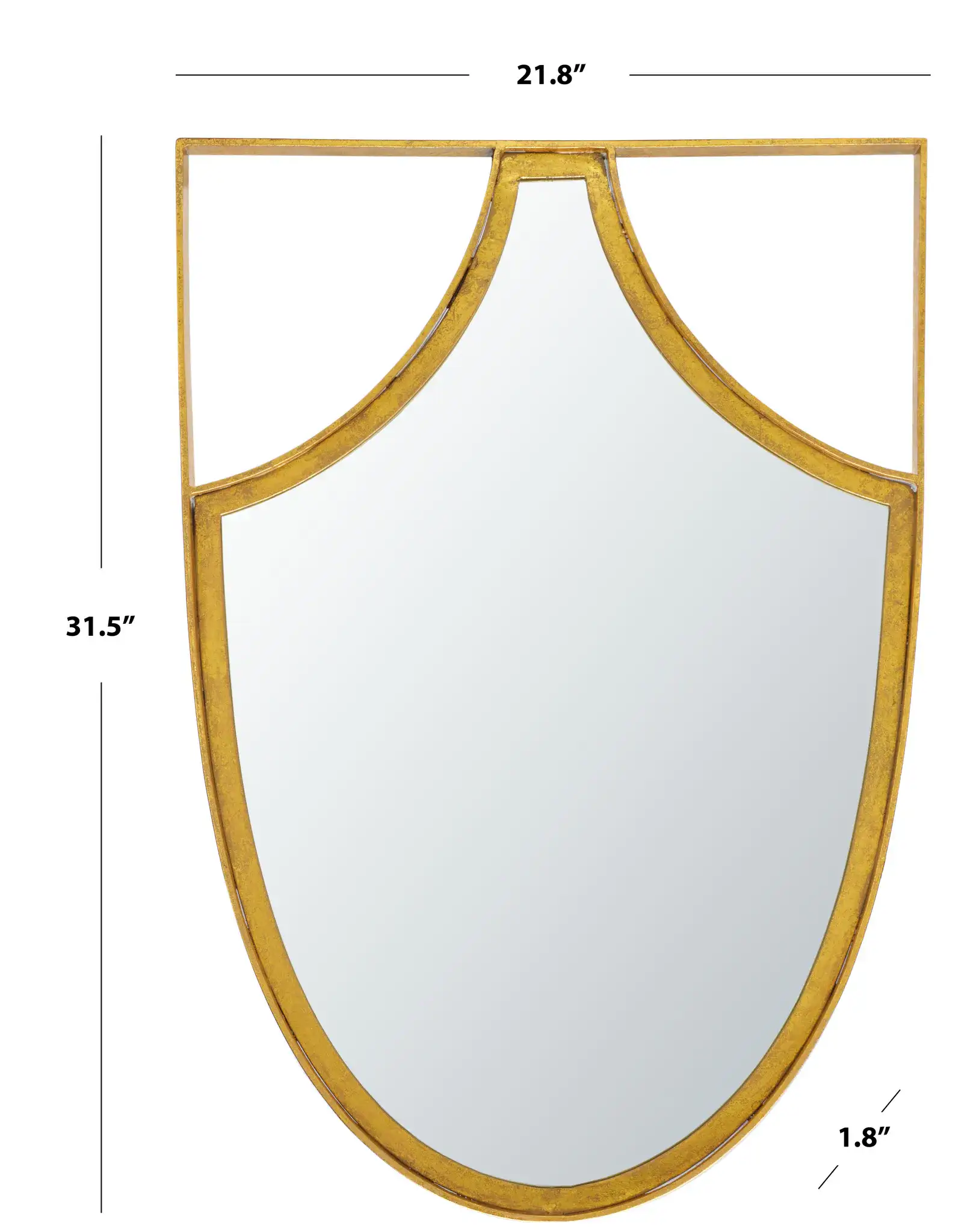 Tyne 21.75-Inch Mirror in Gold, detail view