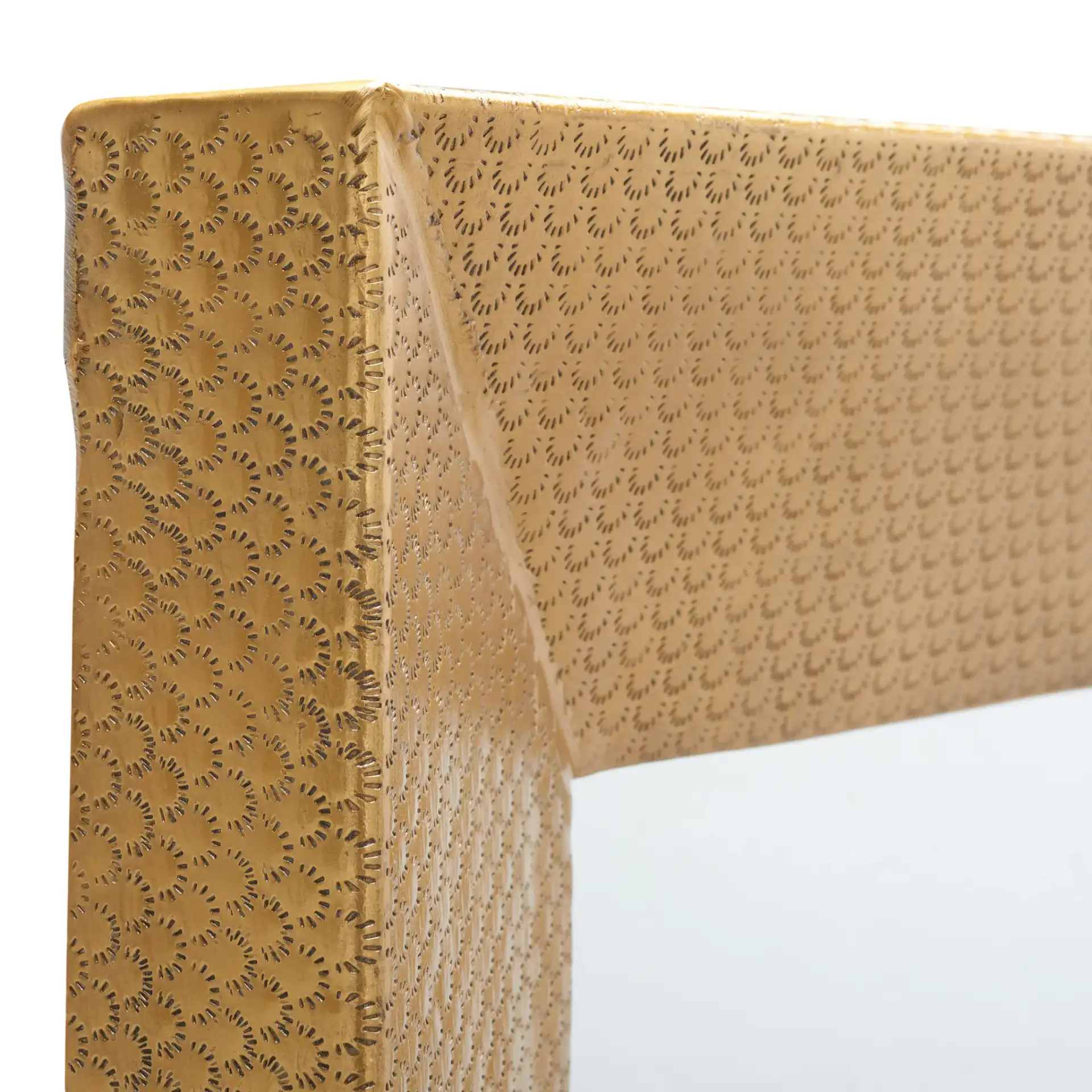 Pallava 24-Inch Mirror in Gold in a styled room