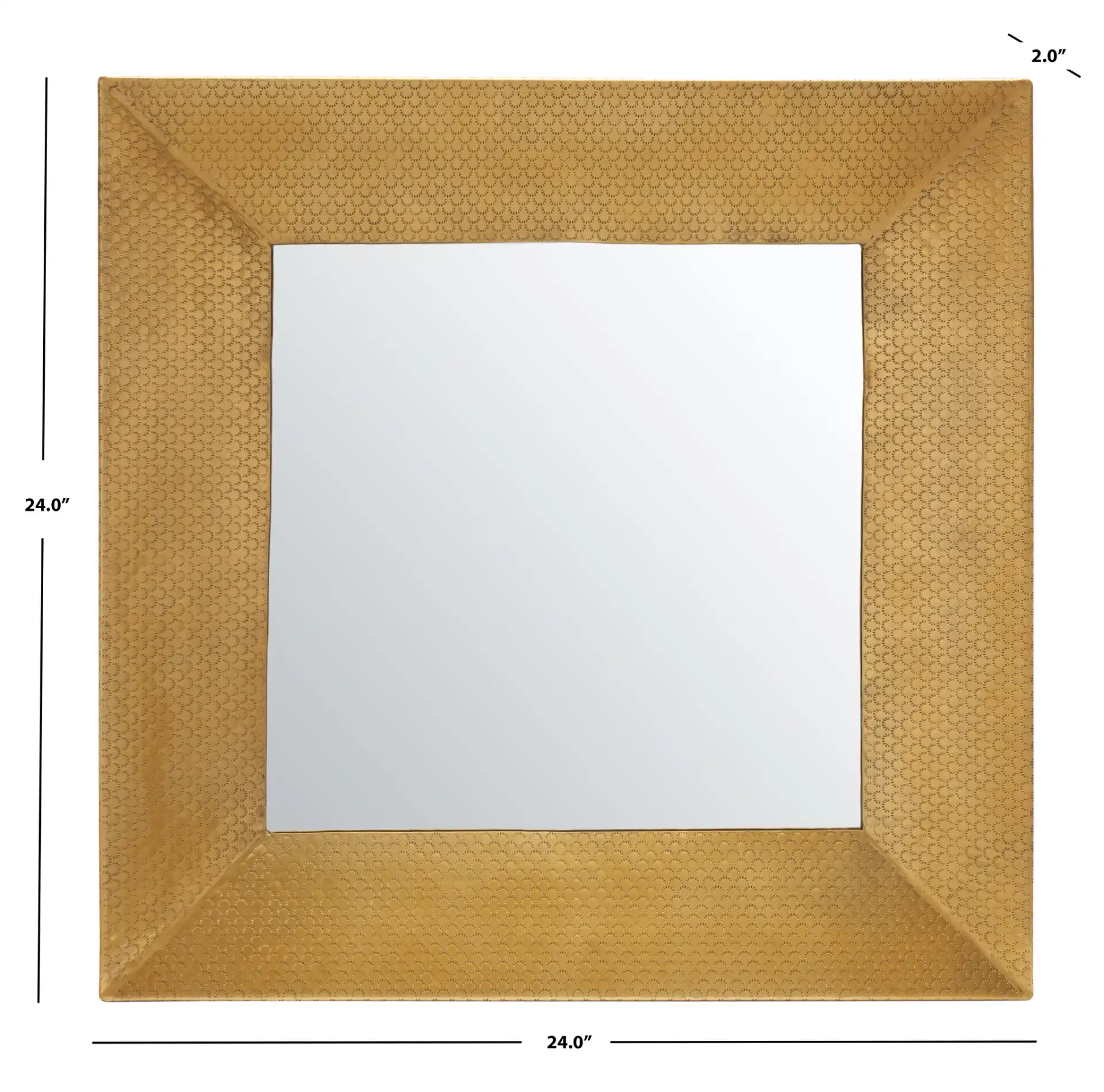 Pallava 24-Inch Mirror in Gold, detail view