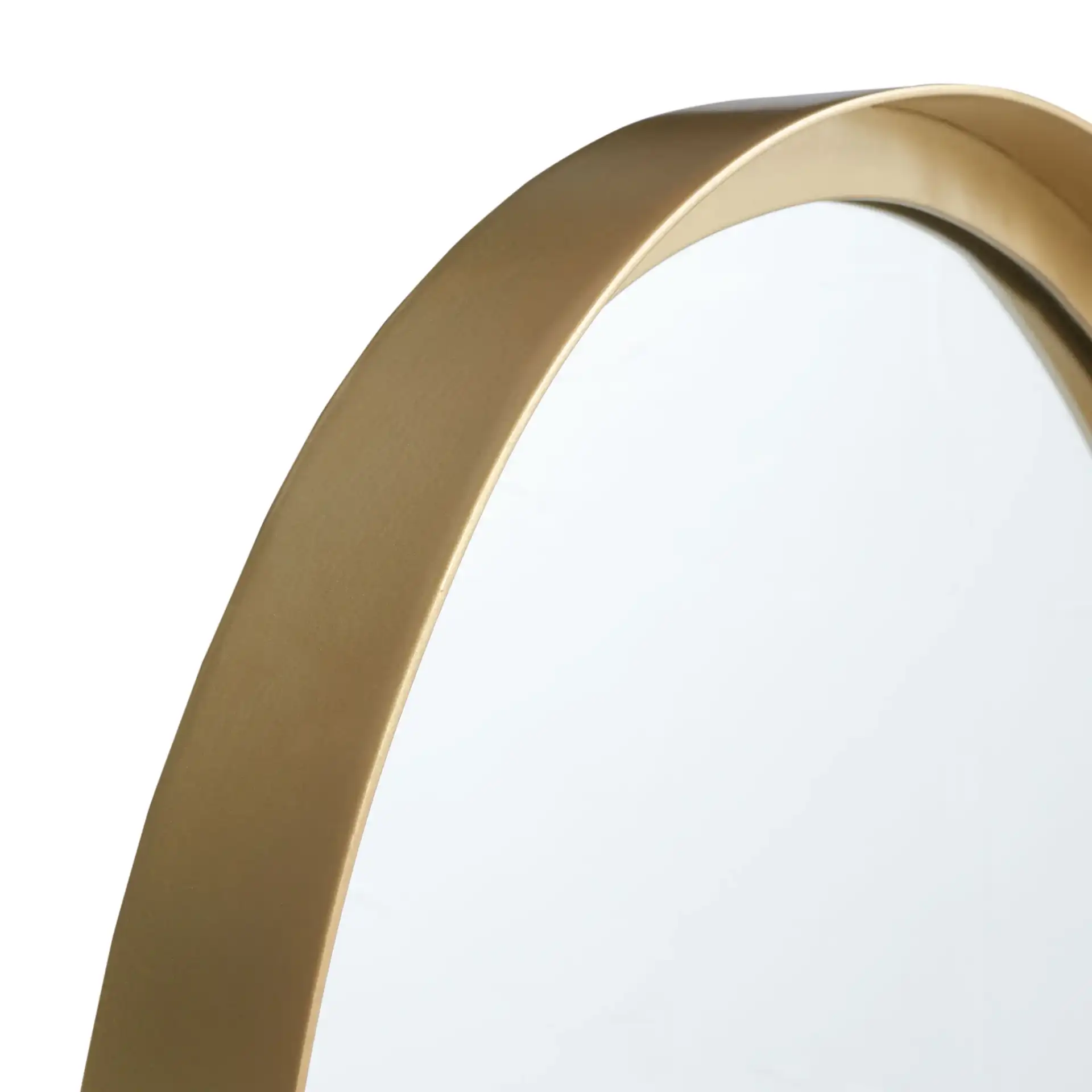 Laycie 18-Inch Mirror in Brushed Brass in a styled room