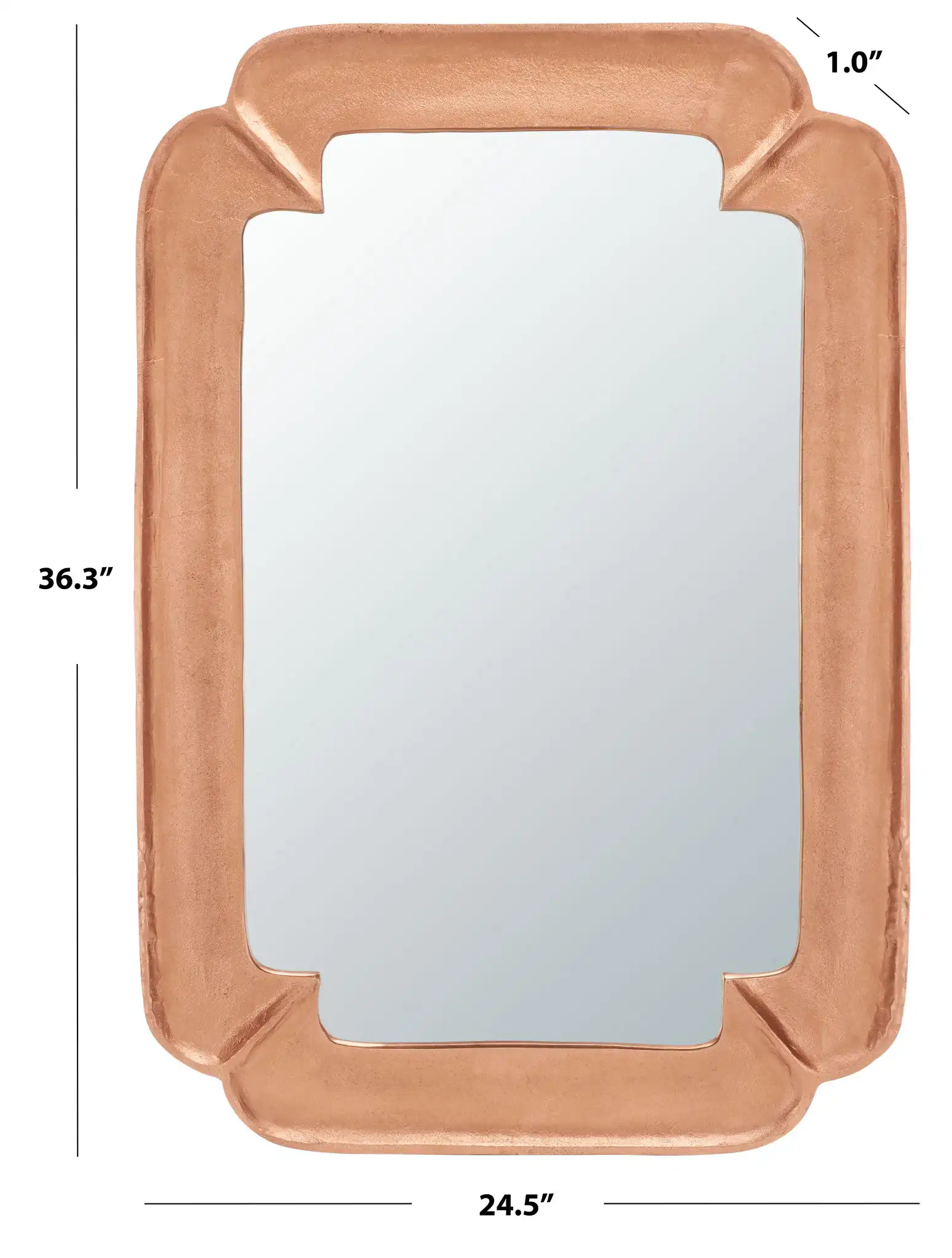 Osiris 24.5-Inch Mirror in Copper, detail view