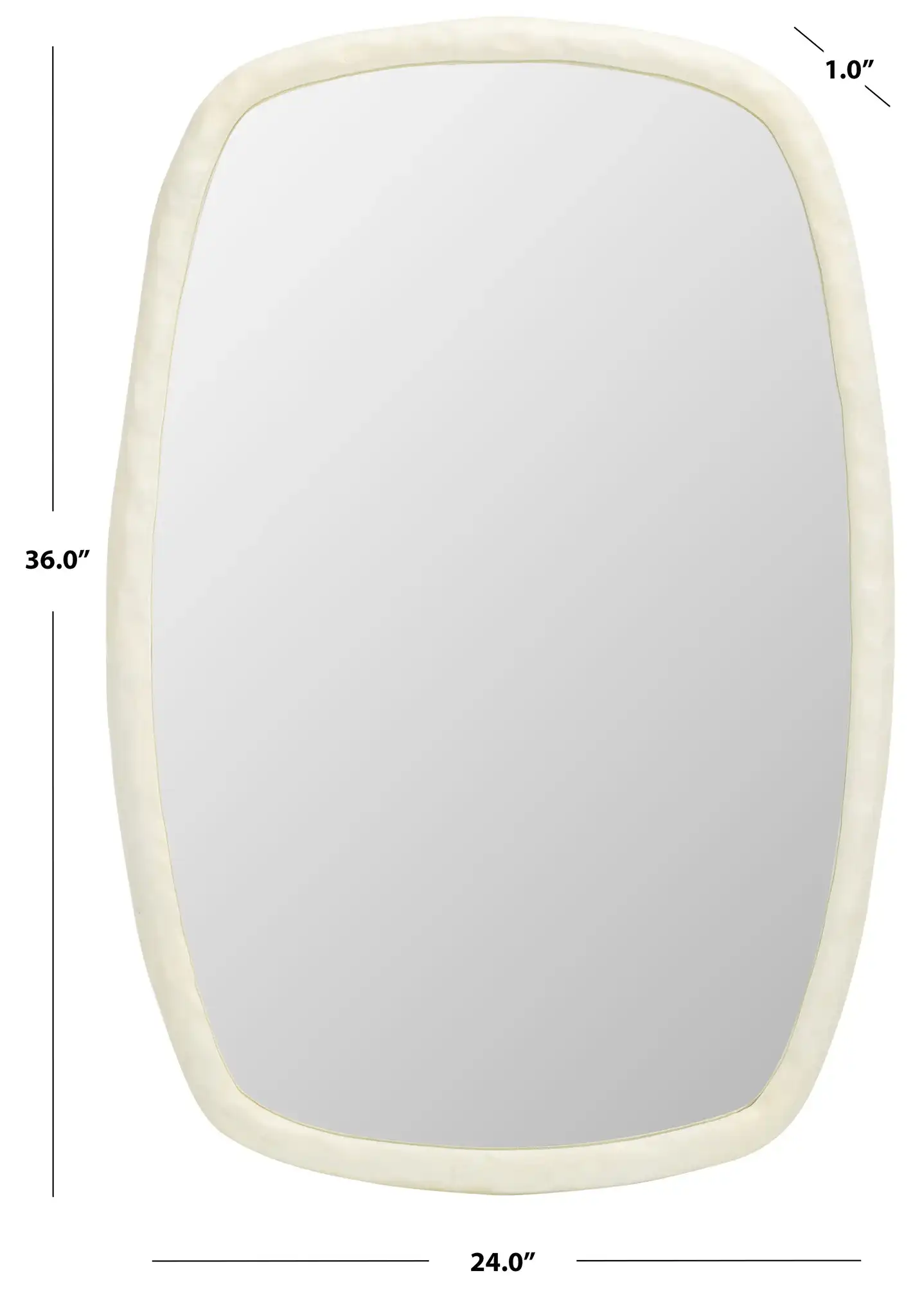 Raelee 24-Inch Mirror in Ivory, detail view
