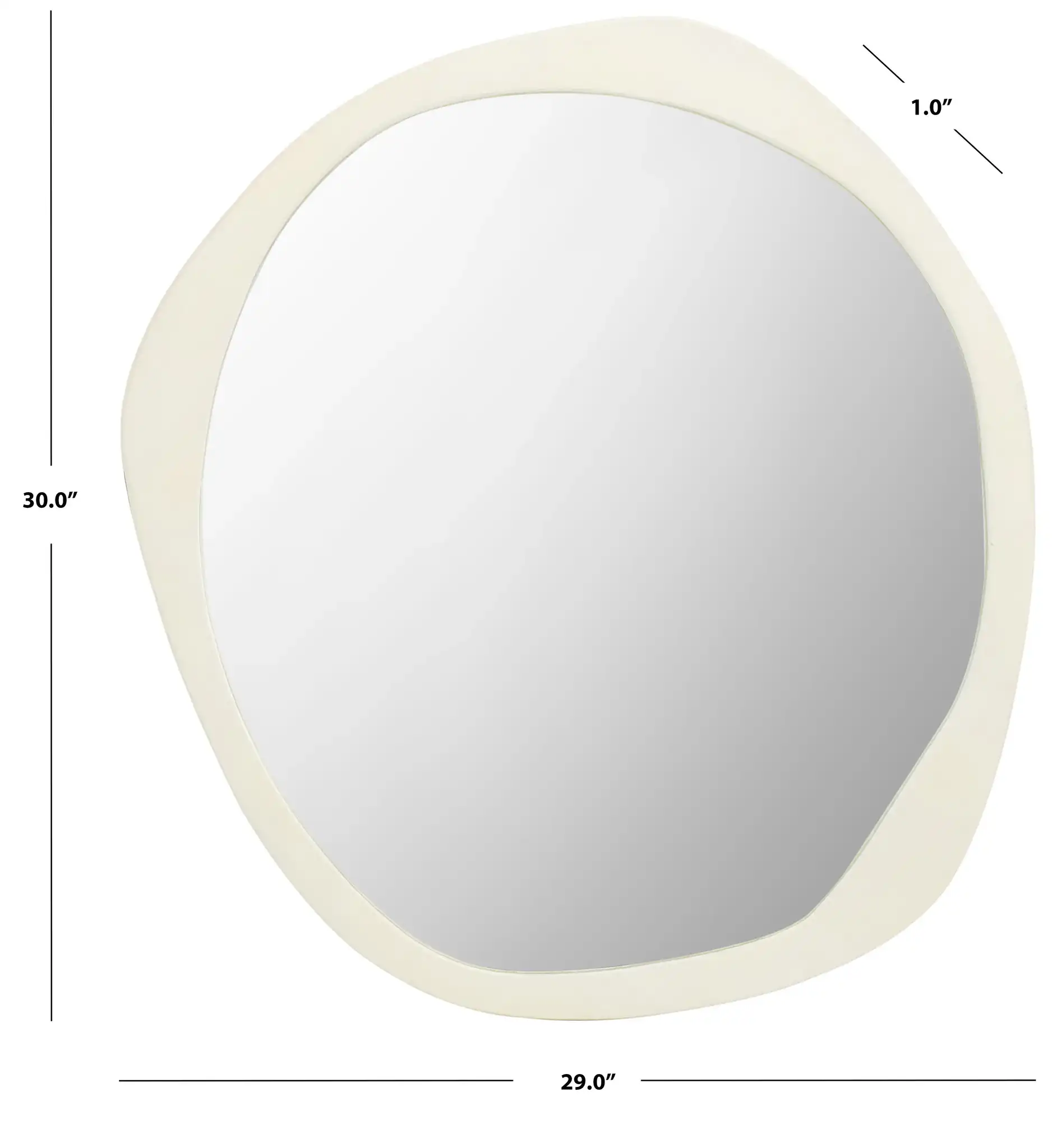 Rafla 29-Inch Mirror in Ivory, detail view