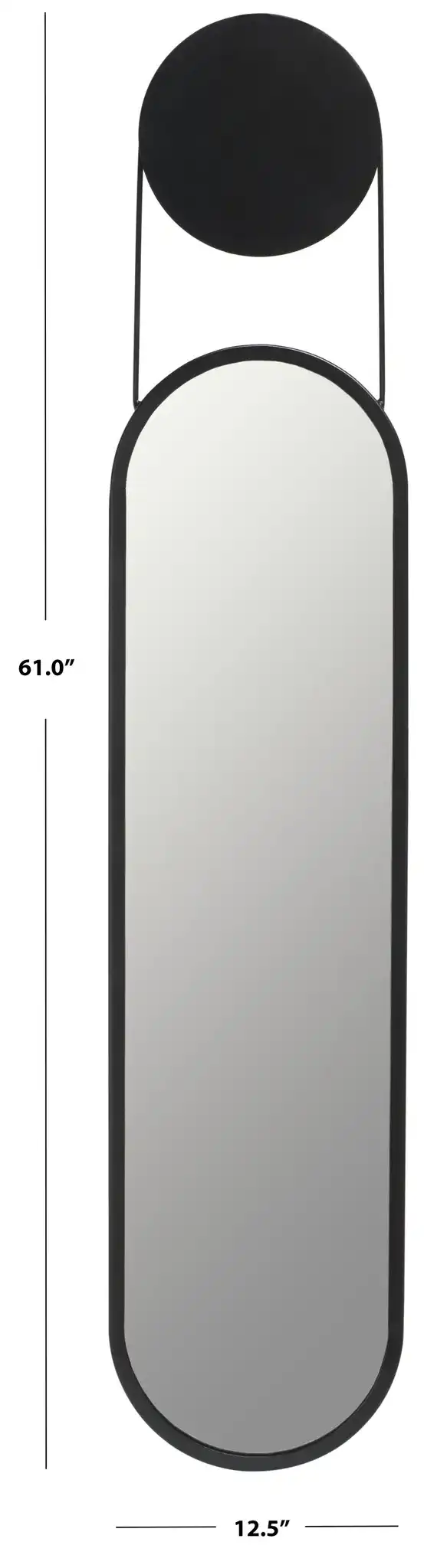 Aistina 12.5" Mirror in Matte Black, detail view