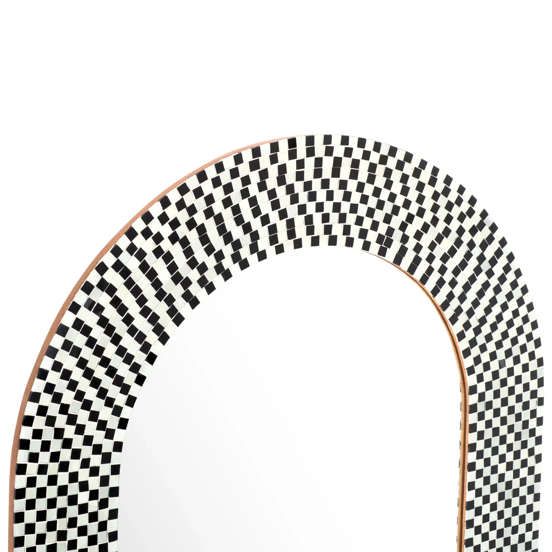 Martini Mirror in Black / White in a styled room