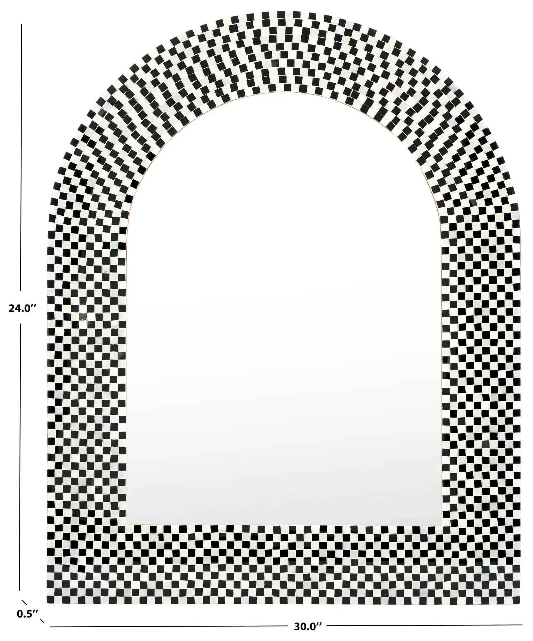 Martini Mirror in Black / White, detail view