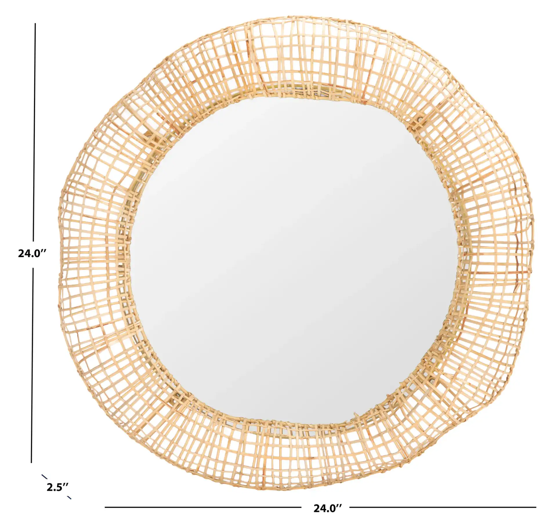 Alia 24-Inch Mirror in Natural, detail view