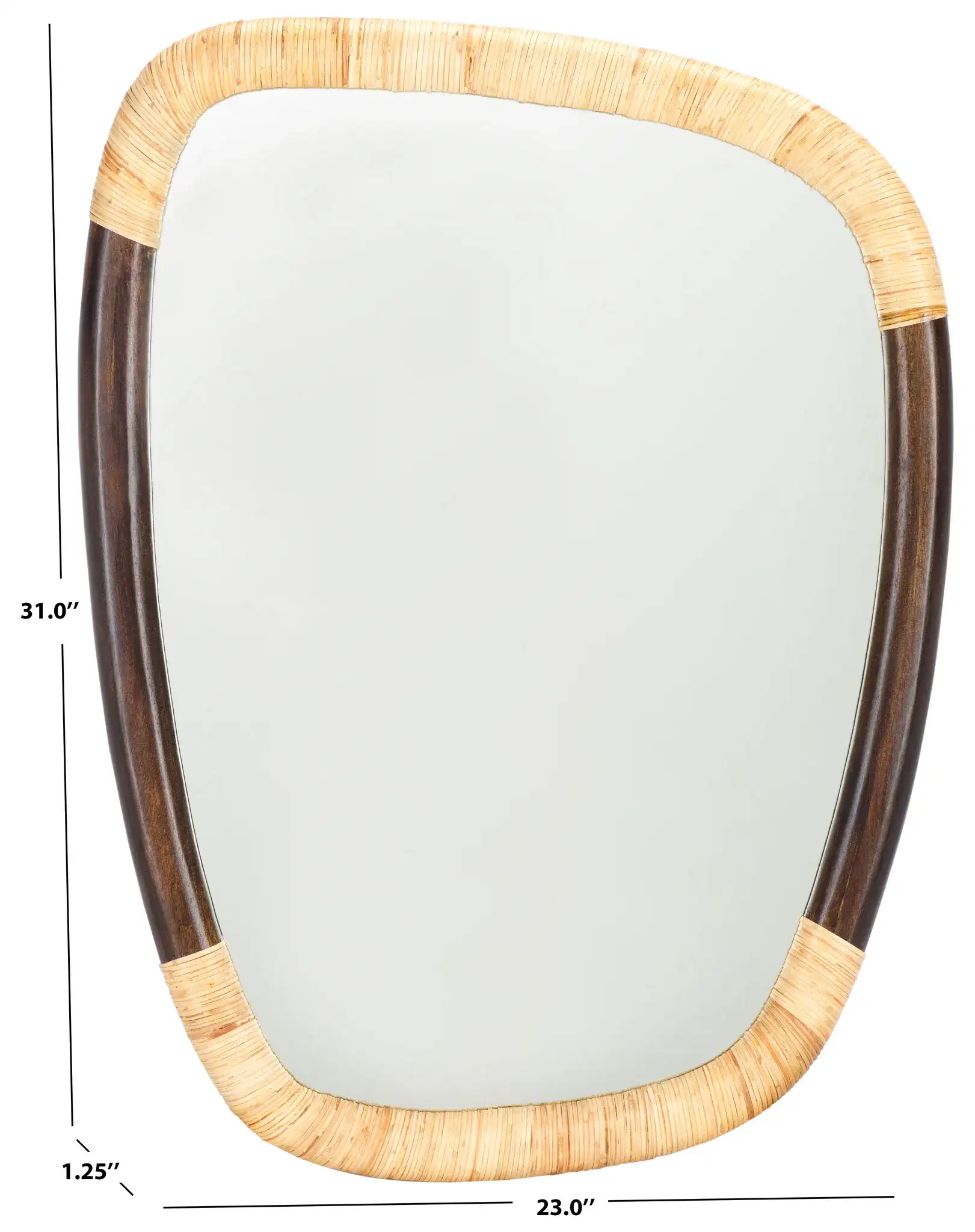 Rupa Mirror in Natural / Brown, detail view