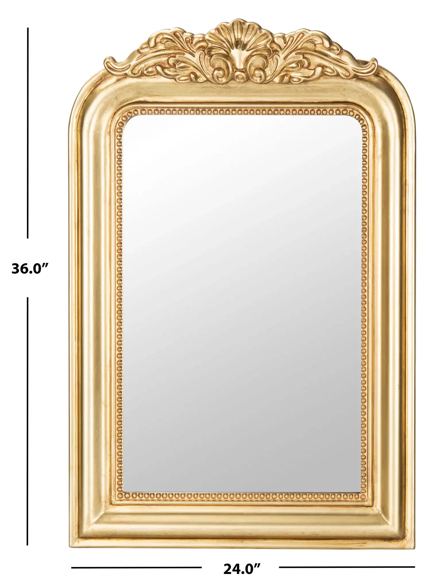 Wenda Mirror in Antique Gold, detail view