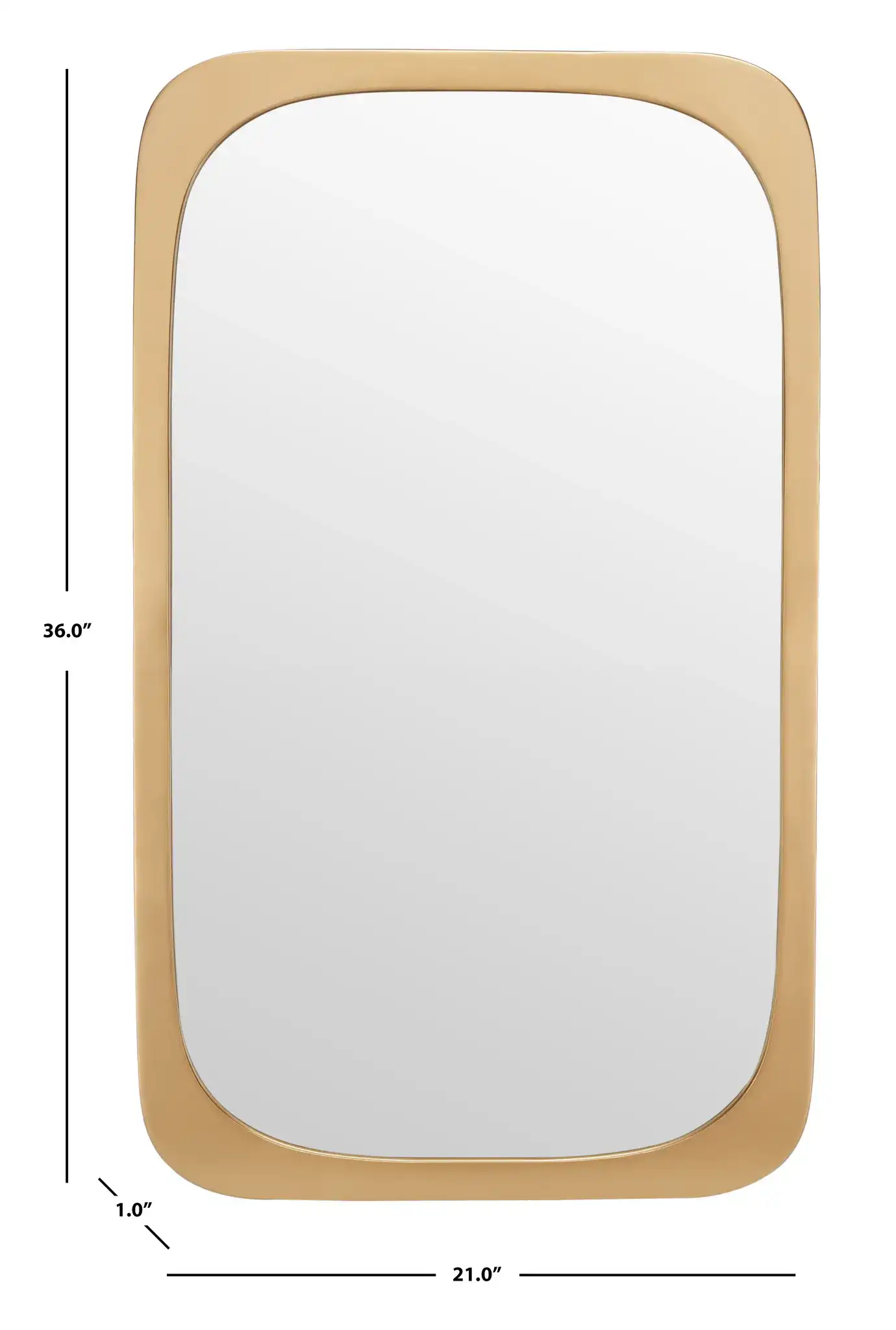 Bramwell Mirror in Gold, detail view