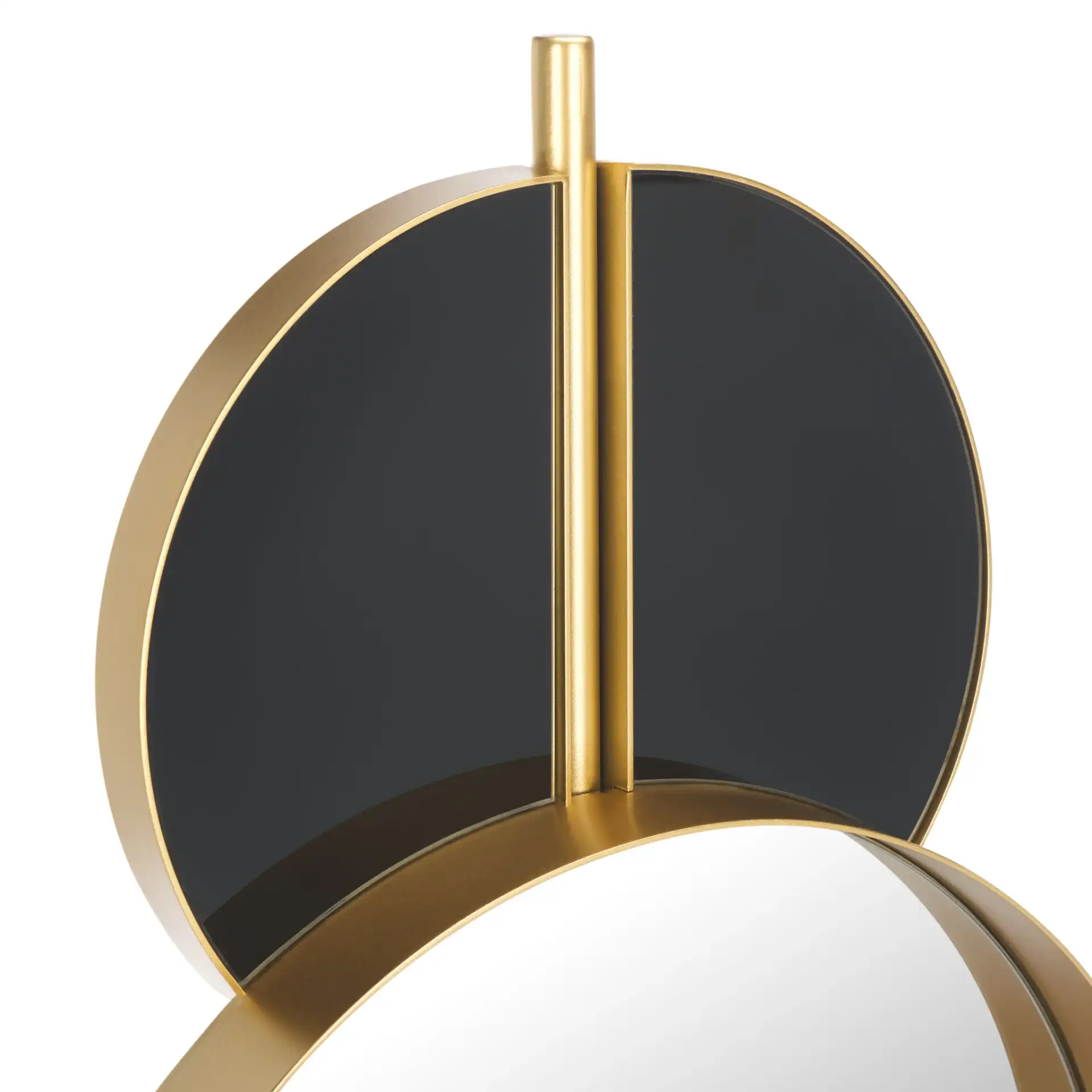 Syrus 16.5-Inch Mirror in Gold / Black in a styled room