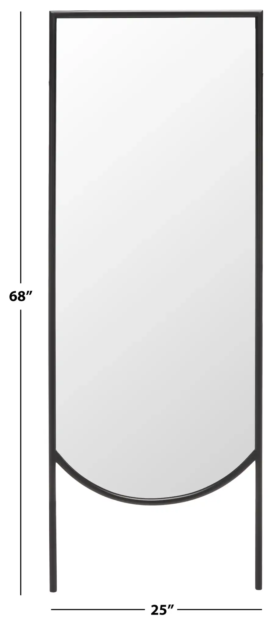 Patel 25-Inch Mirror in Black, detail view