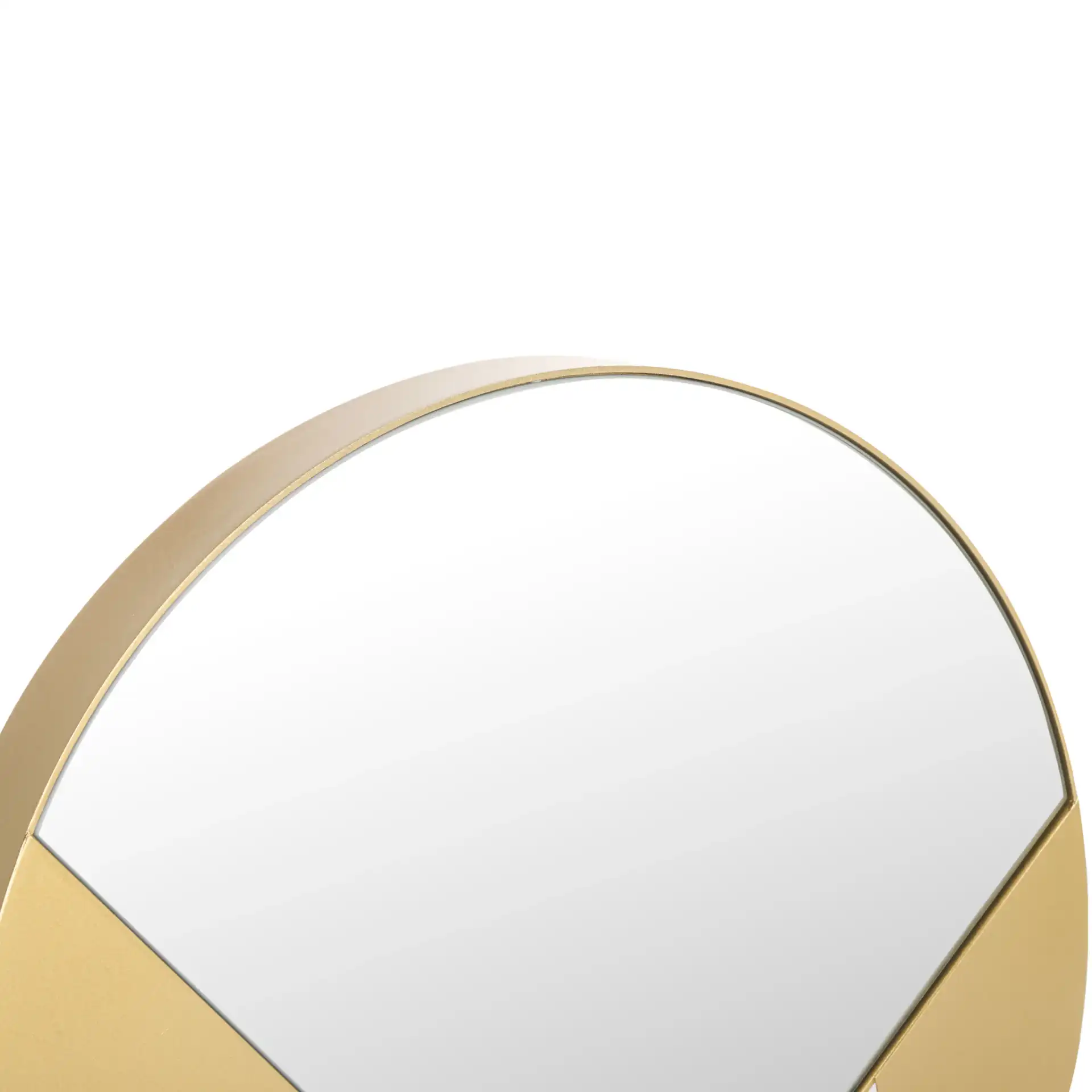 Essa 16-Inch Mirror in Gold in a styled room