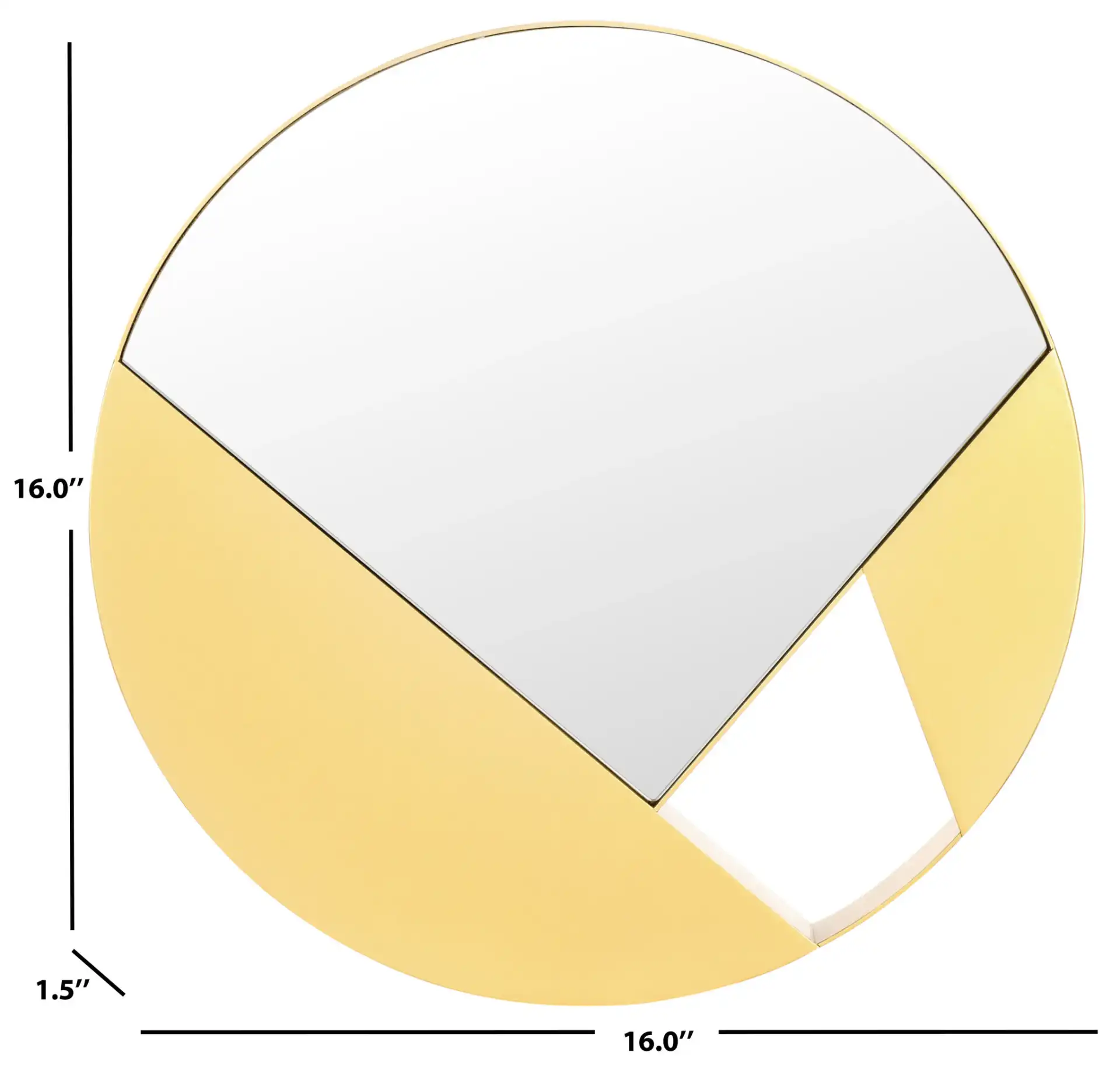 Essa 16-Inch Mirror in Gold, detail view