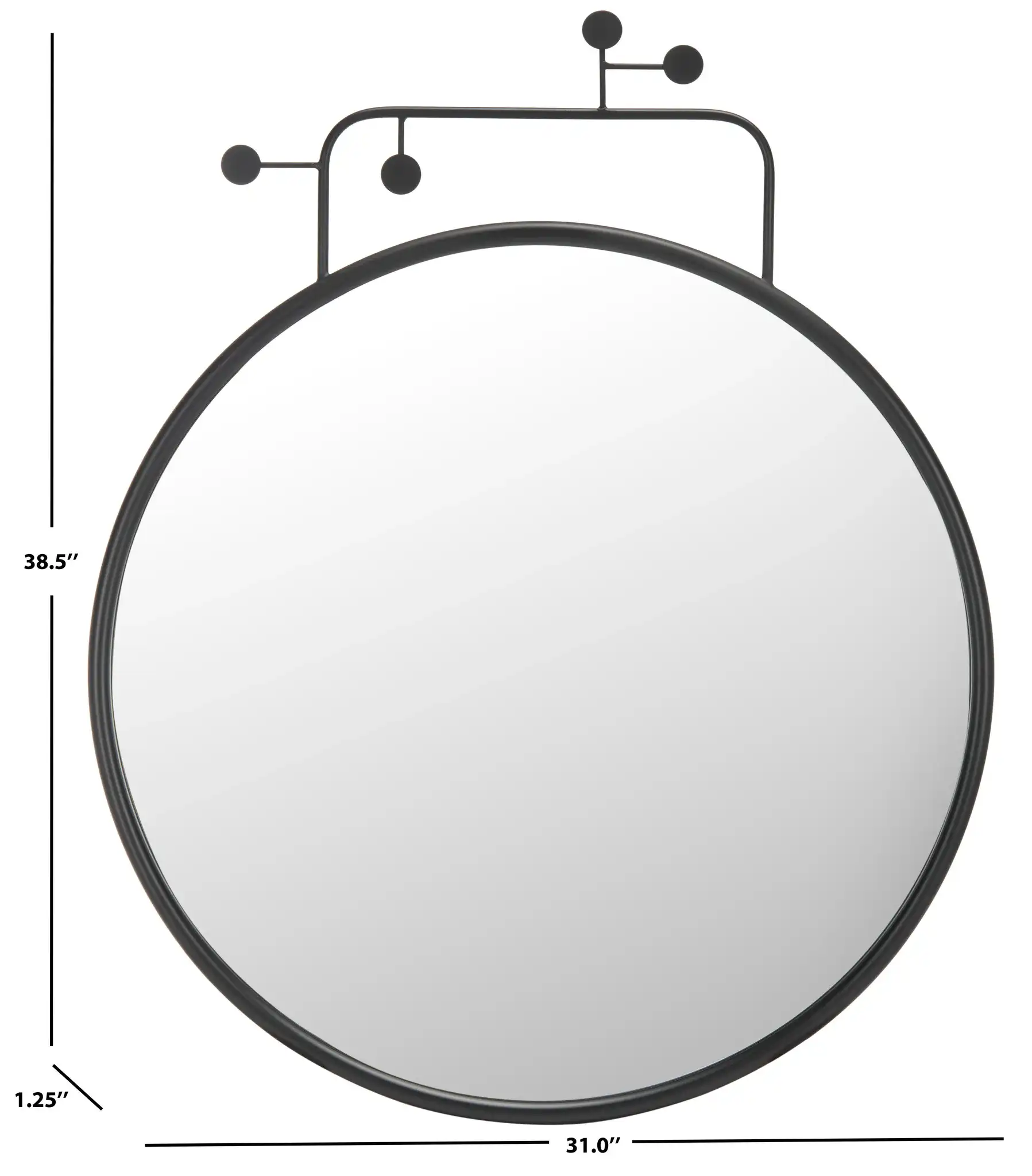 Marlo Mirror in Black, detail view