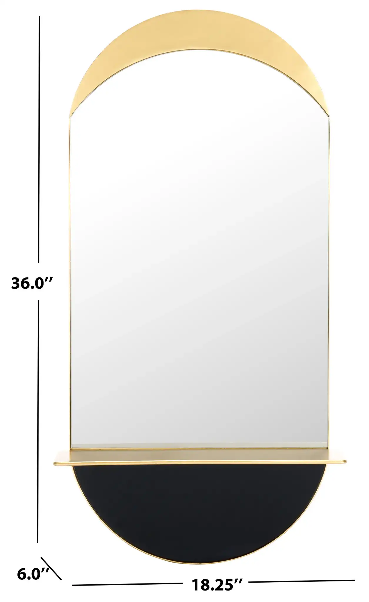 Wessley 18.25" Mirror in Gold, detail view