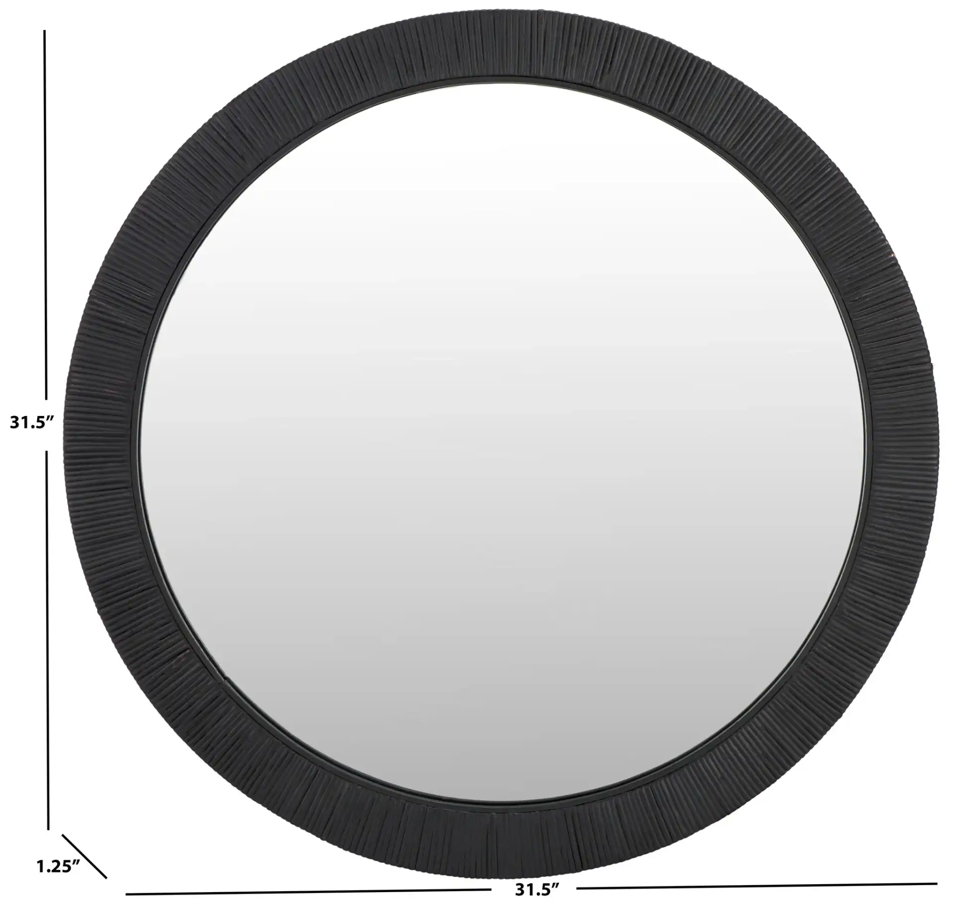Nellie 31.5-Inch Mirror in Black, detail view