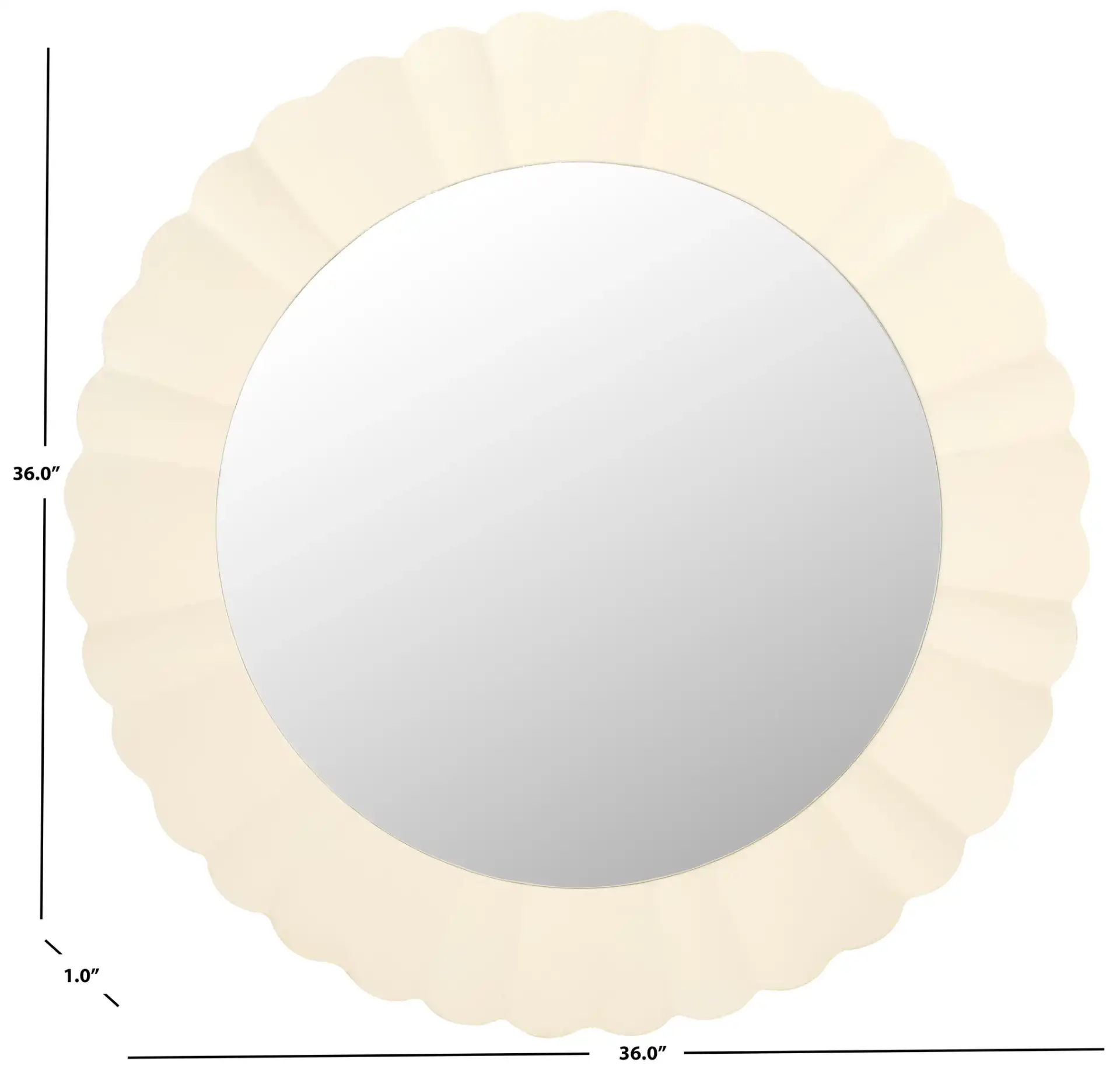 Nooa 36" Mirror in White, detail view