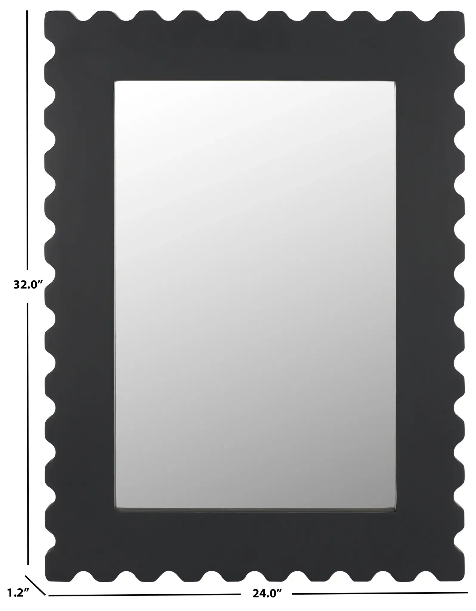 Nadia 24" Mirror in Black, detail view